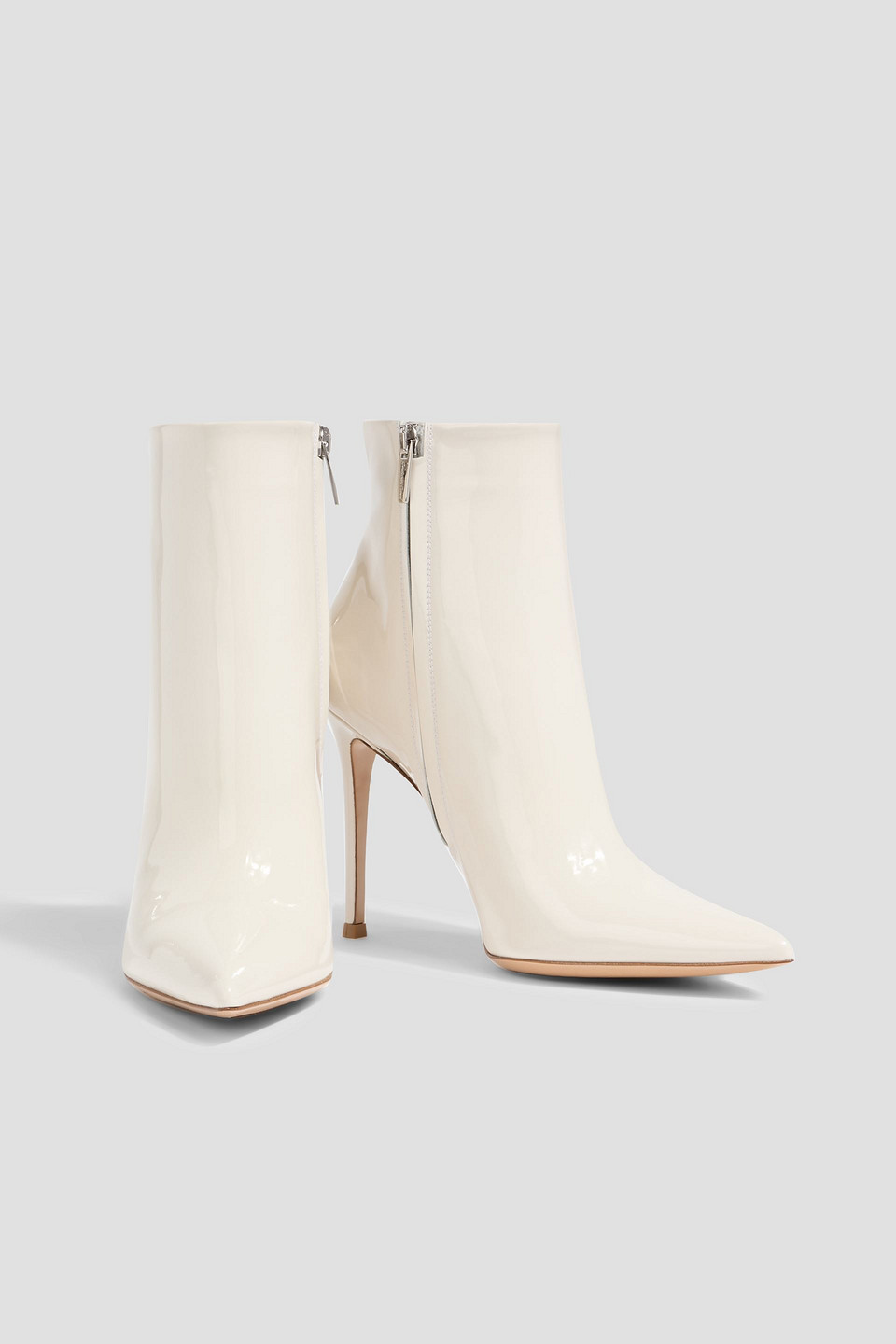 Gianvito Rossi Avril Patent-leather Ankle Boots In Red