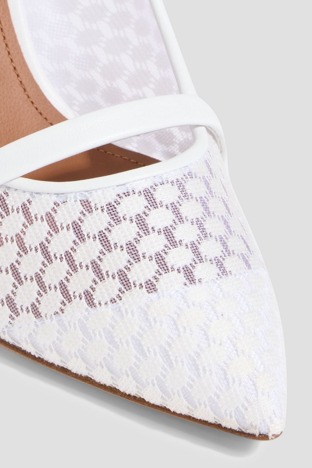 MALONE SOULIERS Maureen 70 leather-trimmed lace pumps