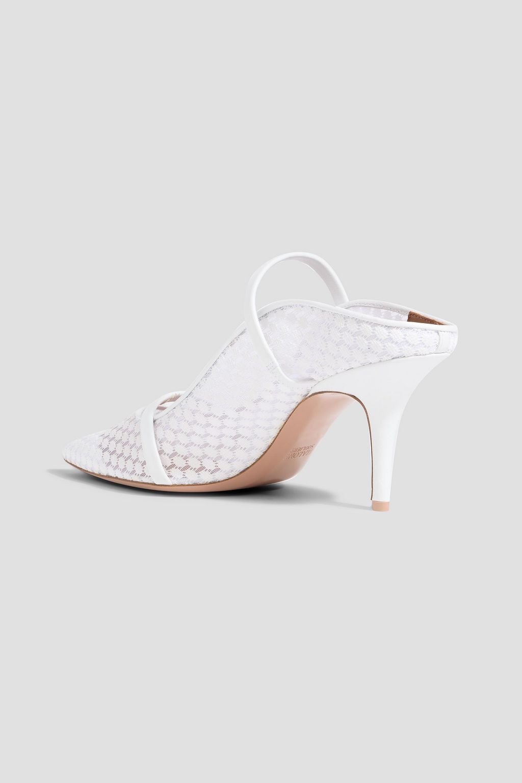 MALONE SOULIERS Maureen 70 leather-trimmed lace pumps