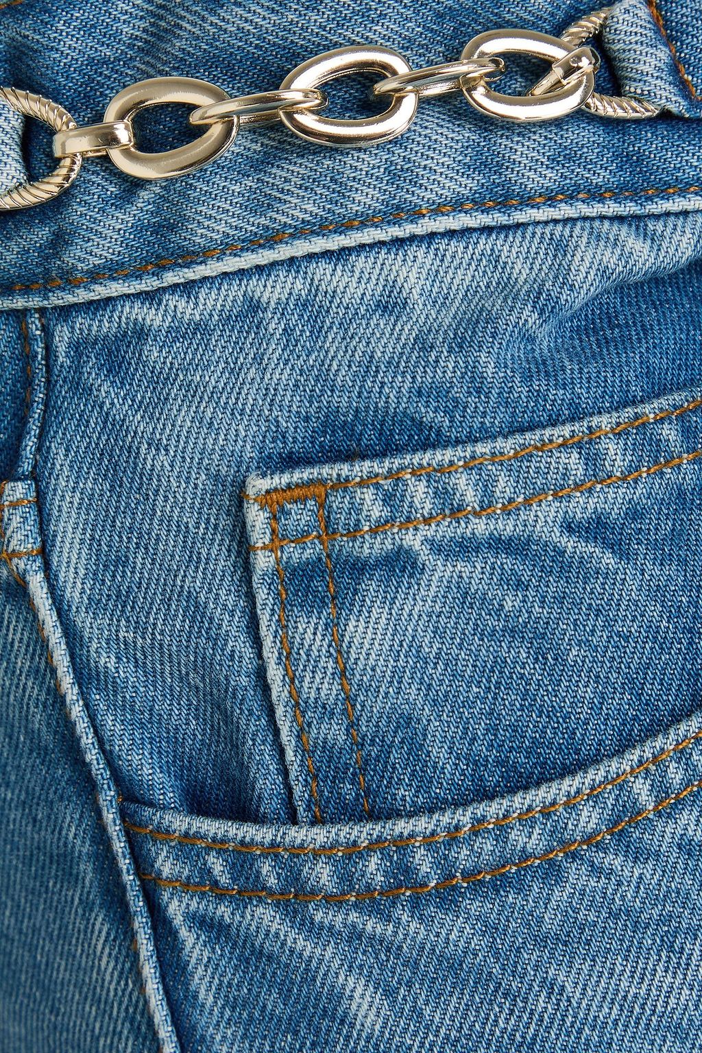 SANDRO ハイライズ ストレートレッグジーンズ チェーン付き