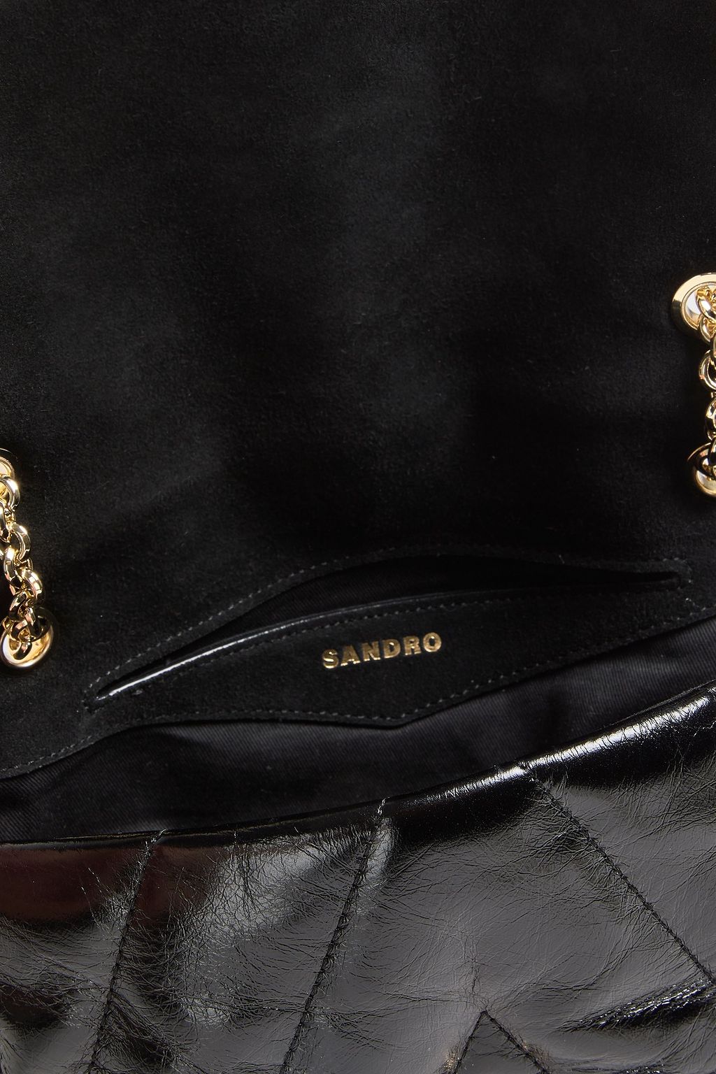 SANDRO Quilted leather cross-body bag