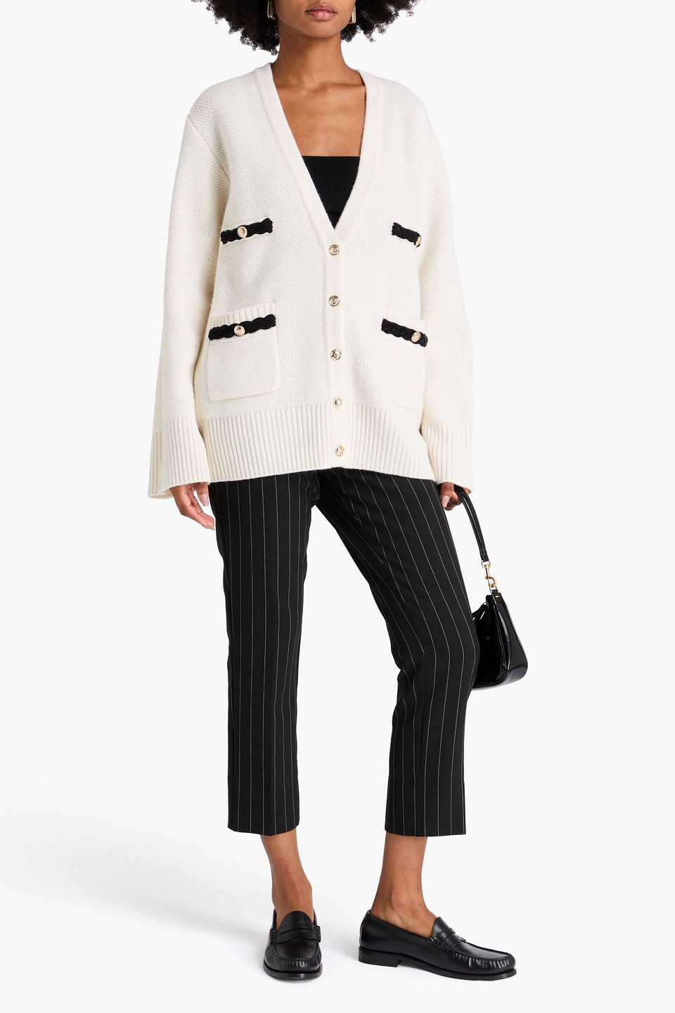 Sandro Wool Cardigan In White