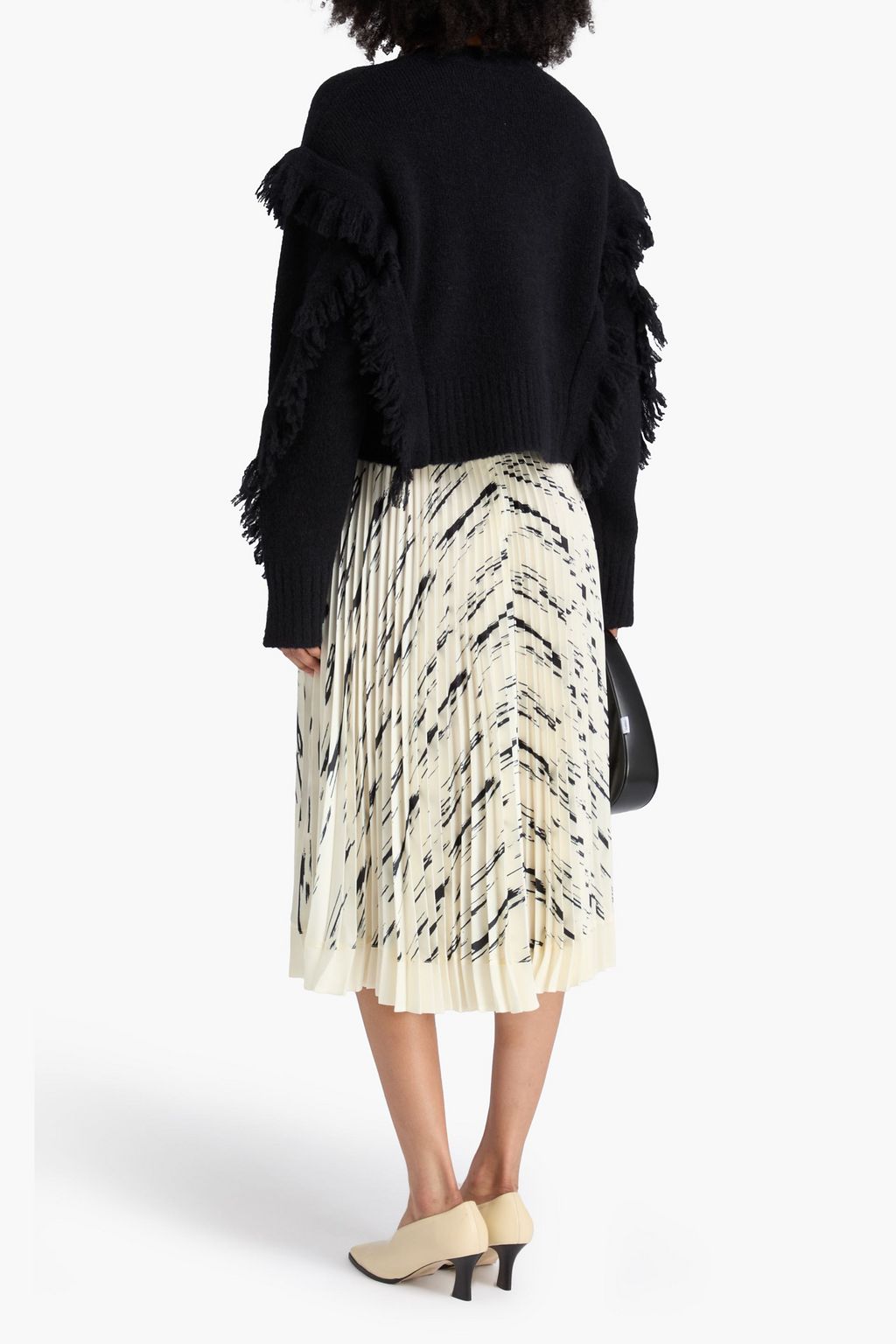 3.1 PHILLIP LIM كنزة رياضية من مزيج صوف الألبكة بشرّابات