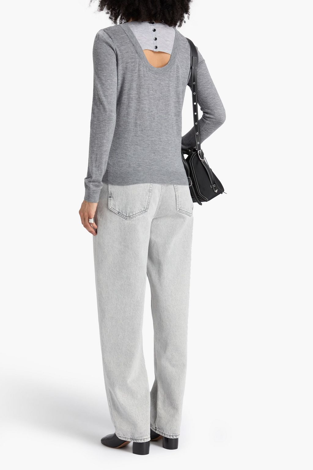 3.1 PHILLIP LIM جاكيت متعدّدة الطبقات من مزيج الصوف بأجزاء مقصوصة