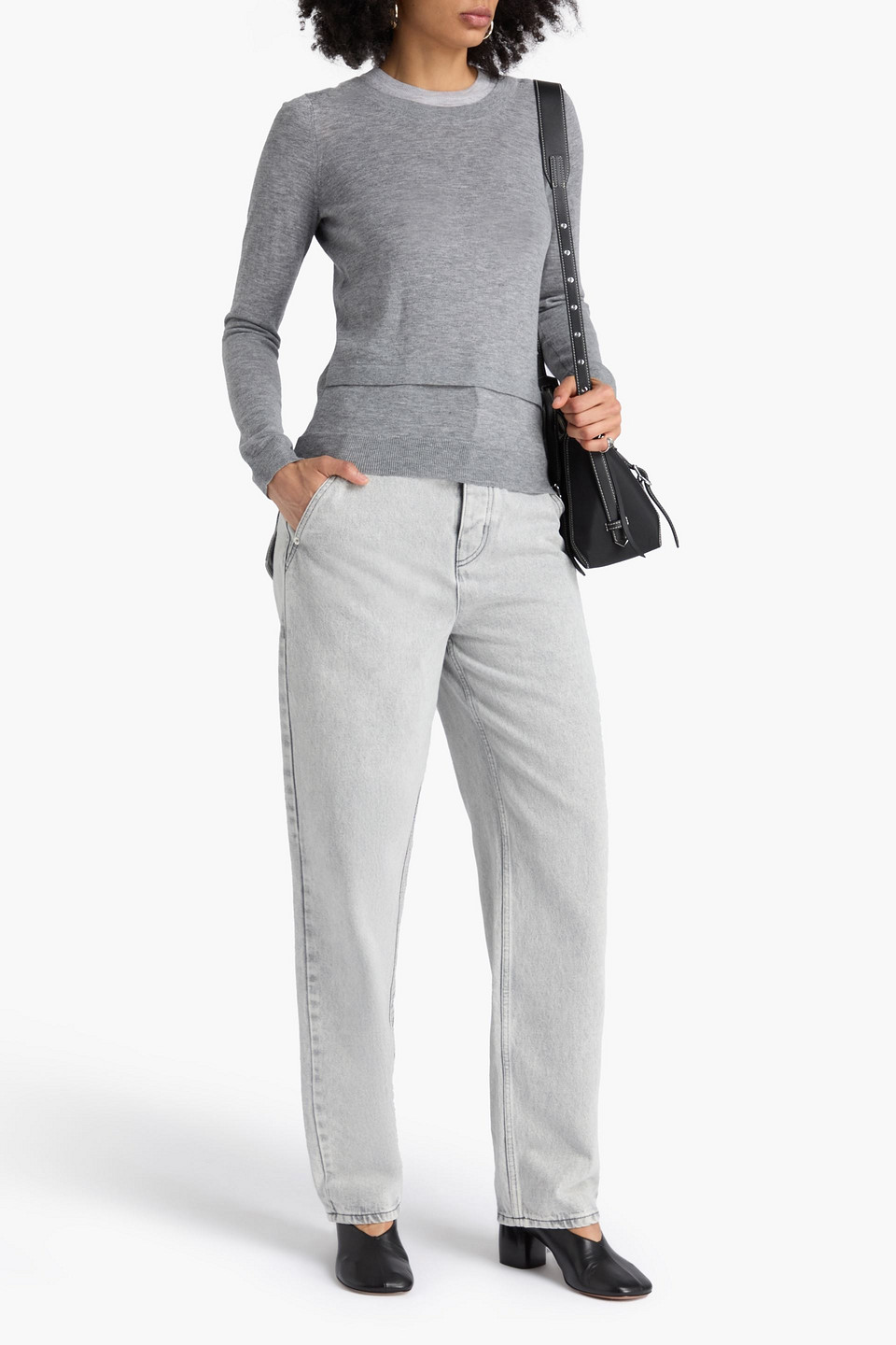 3.1 Phillip Lim - Layered Cutout Wool-blend Sweater - Gray - Xs 
