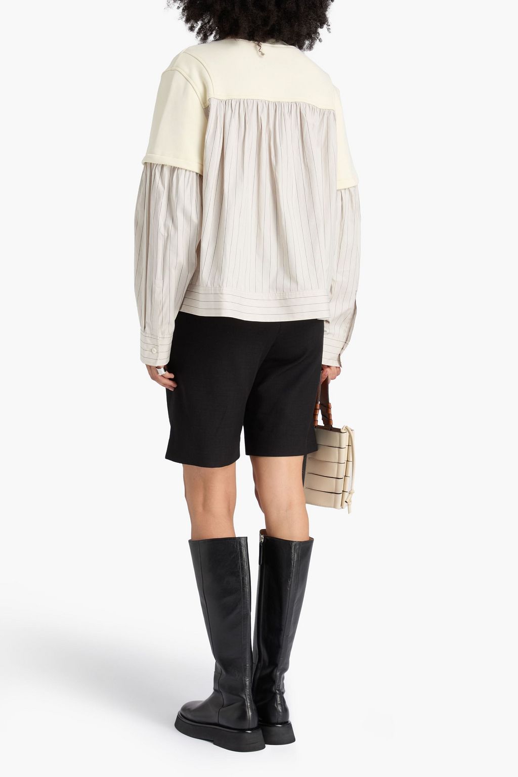 3.1 PHILLIP LIM Sweatshirt aus Baumwollfrottee mit Popeline-Einsätzen
