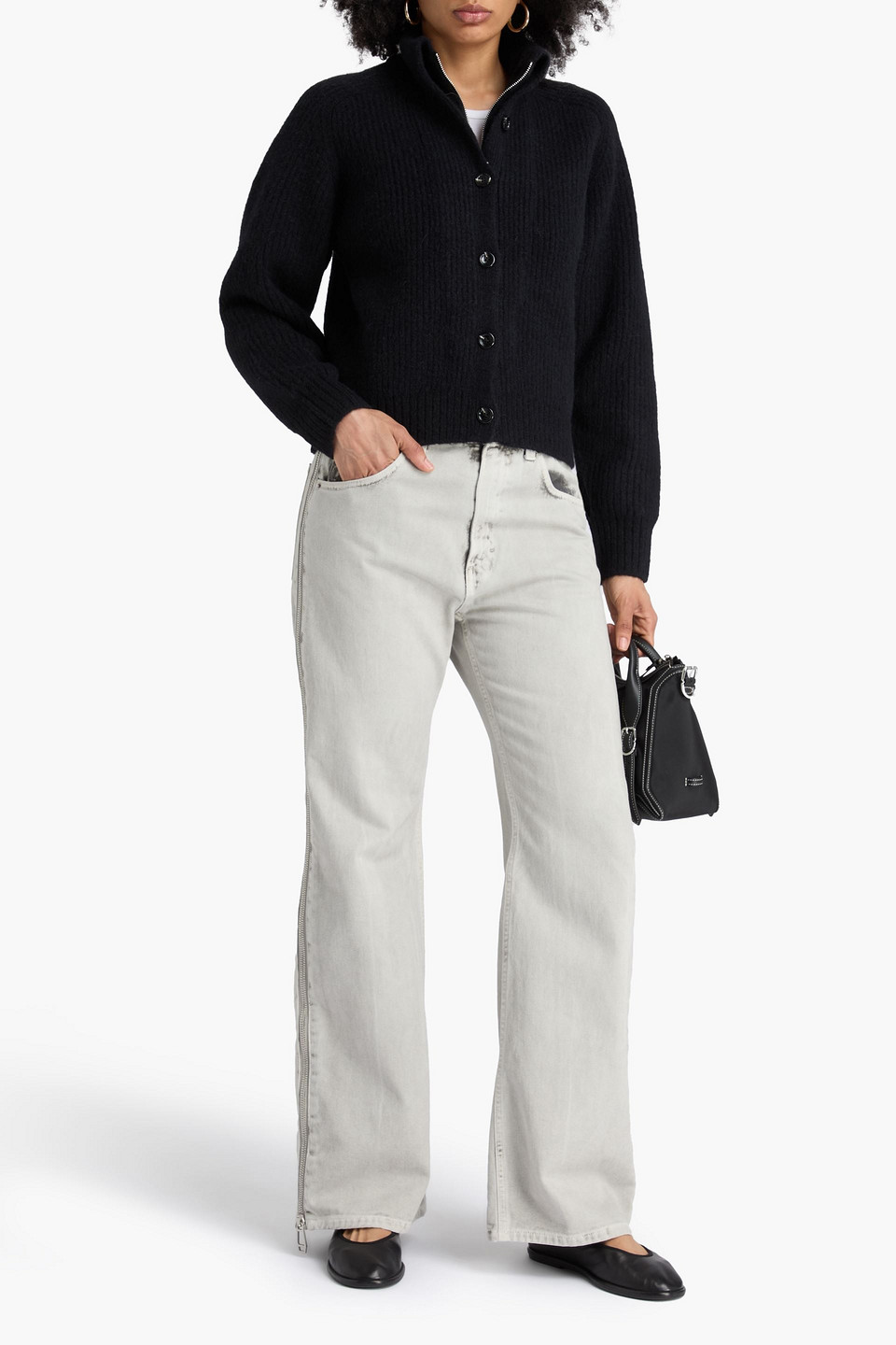  3.1 Phillip Lim - Gerippter Cardigan Aus Einer Alpakamischung - Schwarz - M 