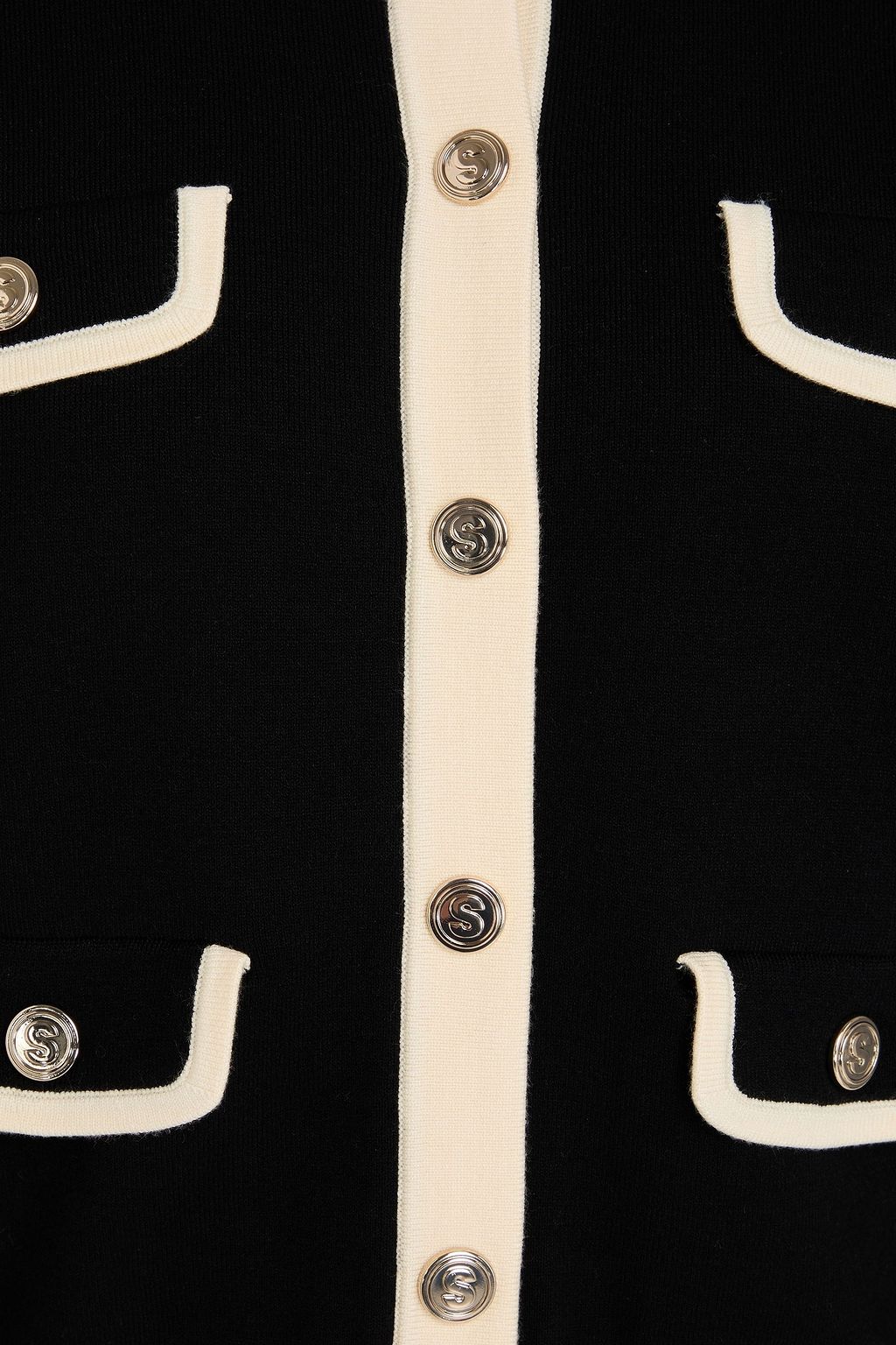SANDRO Button-embellished knitted cardigan