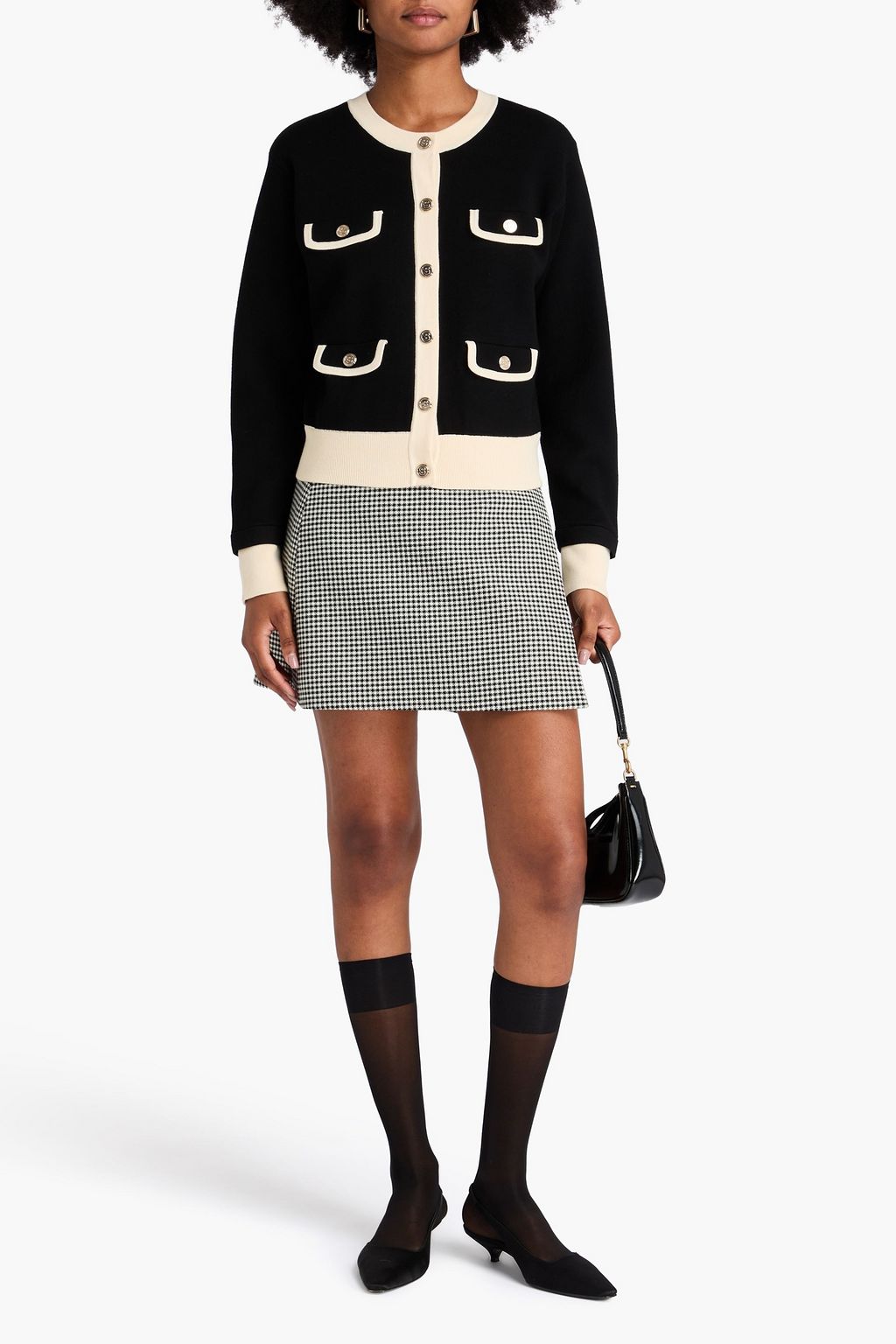 SANDRO Button-embellished knitted cardigan