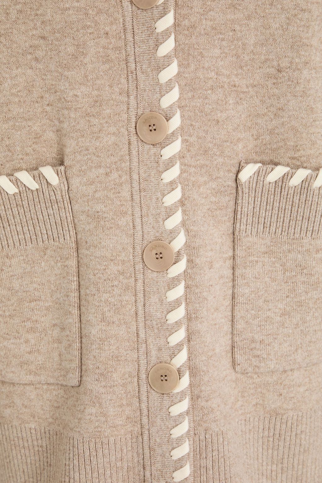 SANDRO ニット カーディガン ホイップステッチ入り