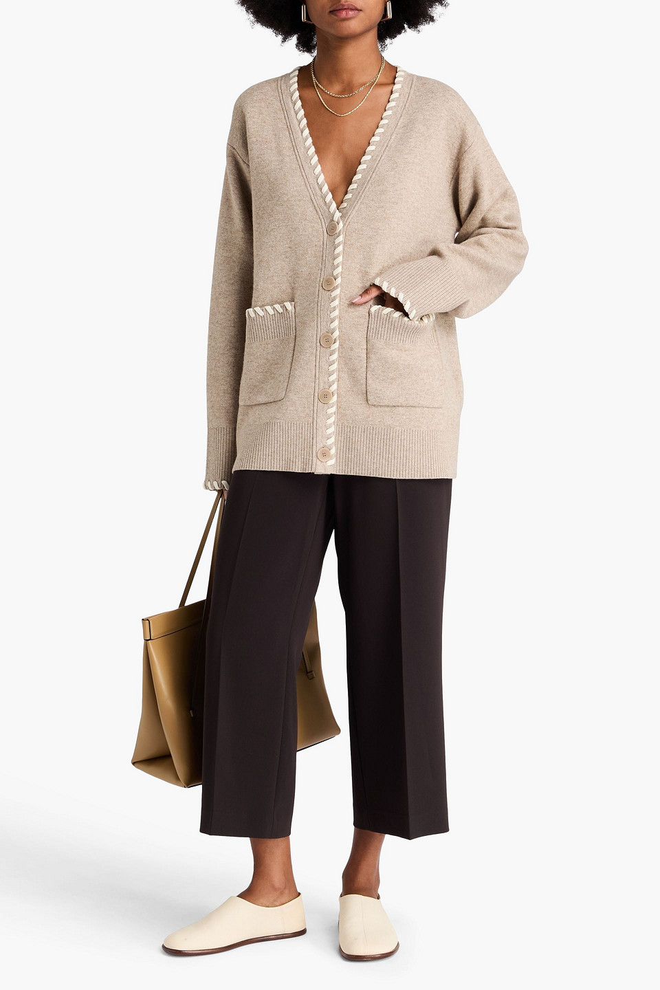  Sandro - Strickcardigan Mit Details Im überwendlichstich - Neutral - 1 