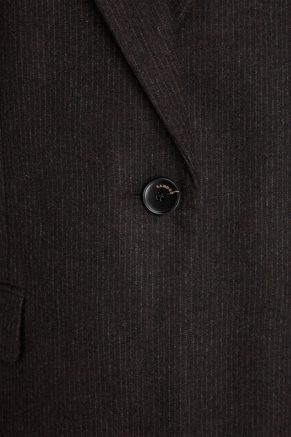 Sandro Pinstriped Wool-blend Blazer In Brown