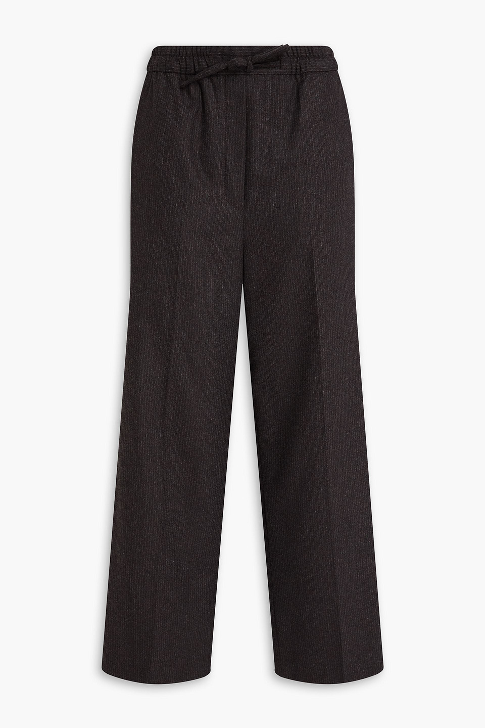 Sandro Wool-blend Wide-leg Pants In Brown