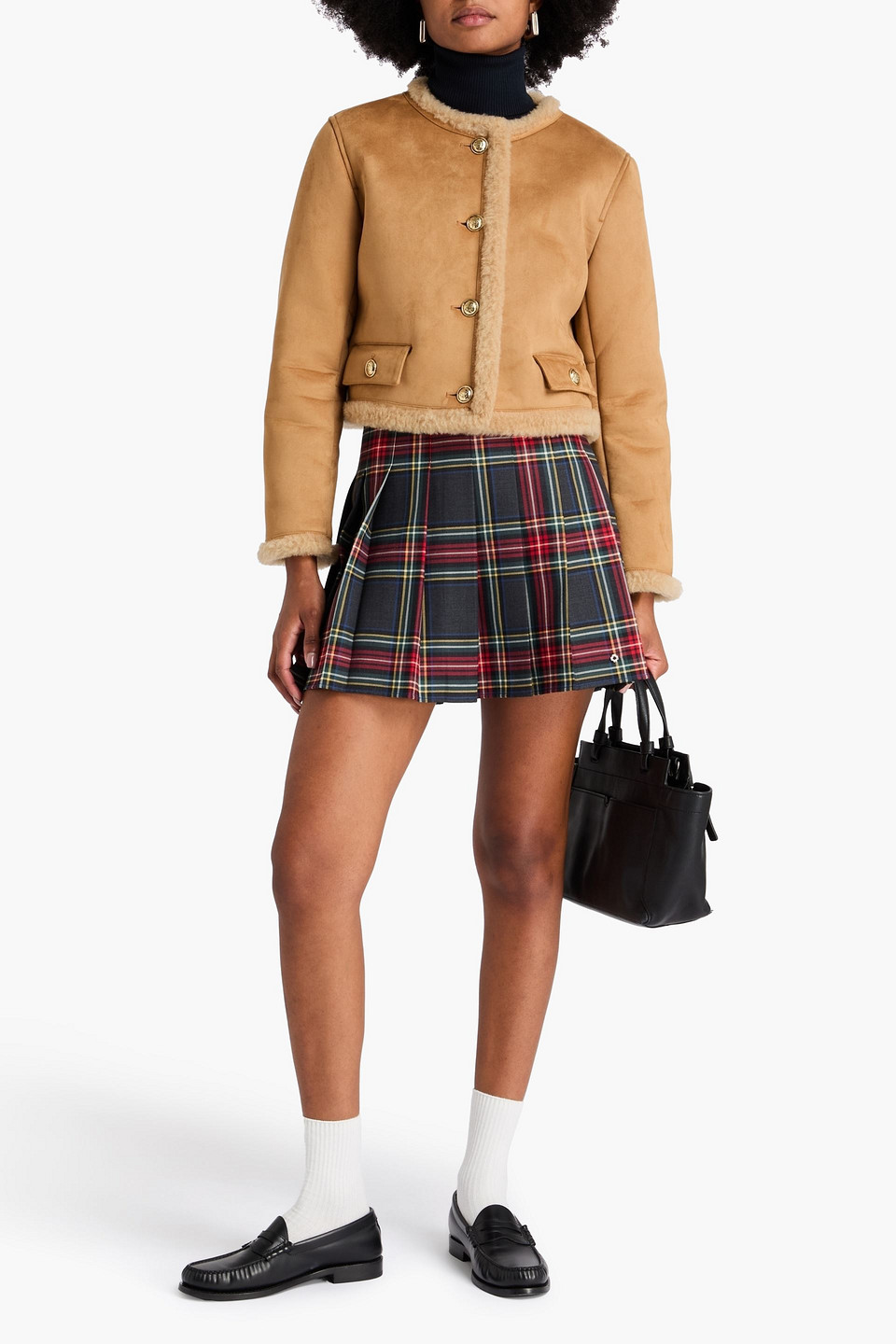  Sandro - Teddy Fleece Jacket - Brown - Fr 42 