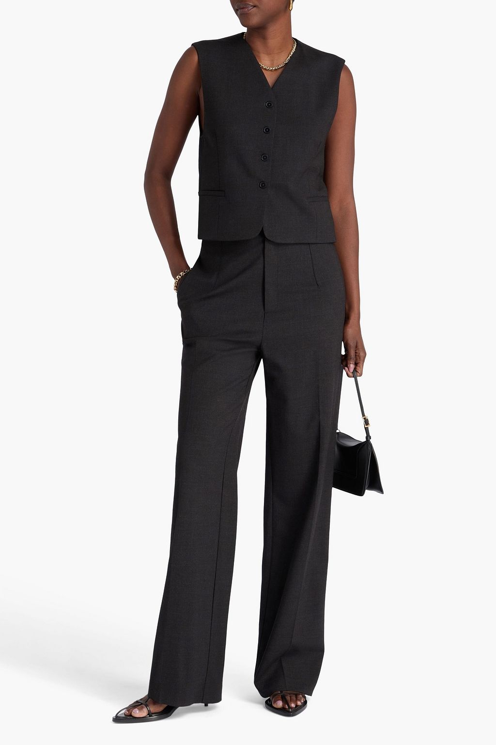 LOULOU STUDIO Vys wool-blend twill wide-leg pants