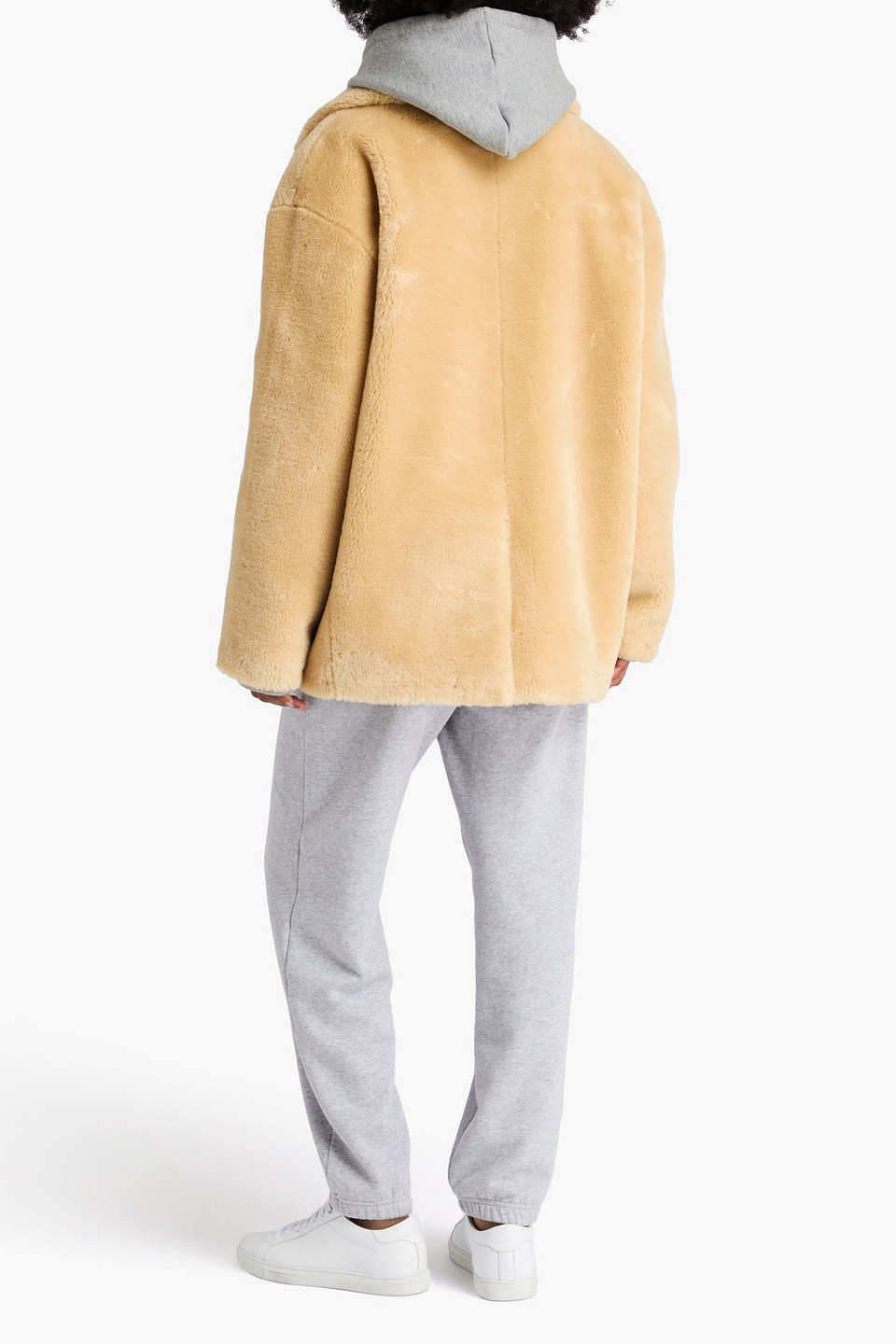  Sandro - Double-breasted Plush Jacket - Neutral - Fr 38 