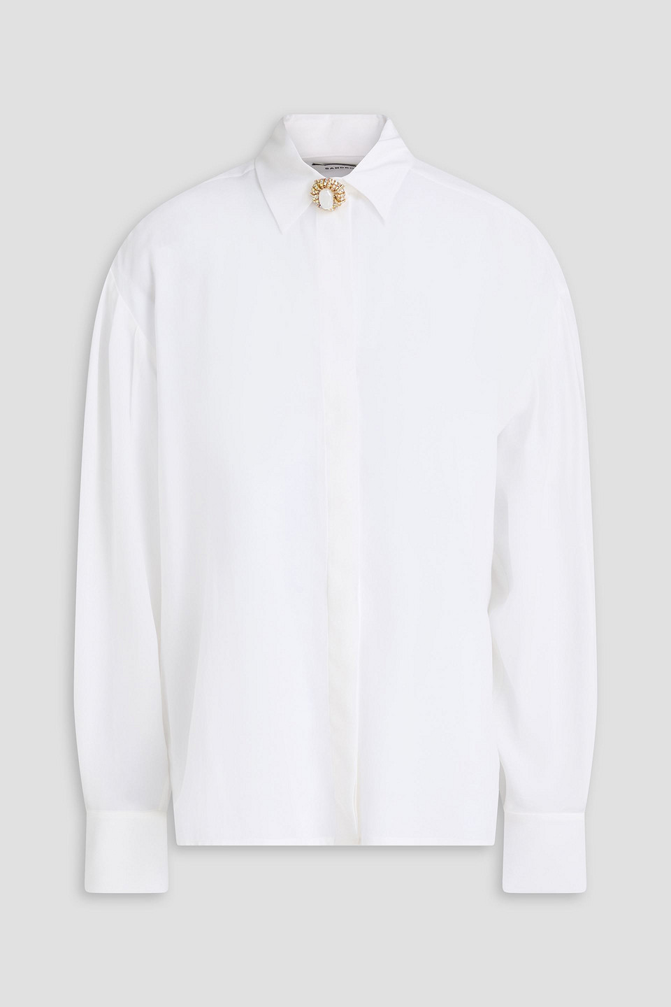 Sandro Washed-silk Shirt In White