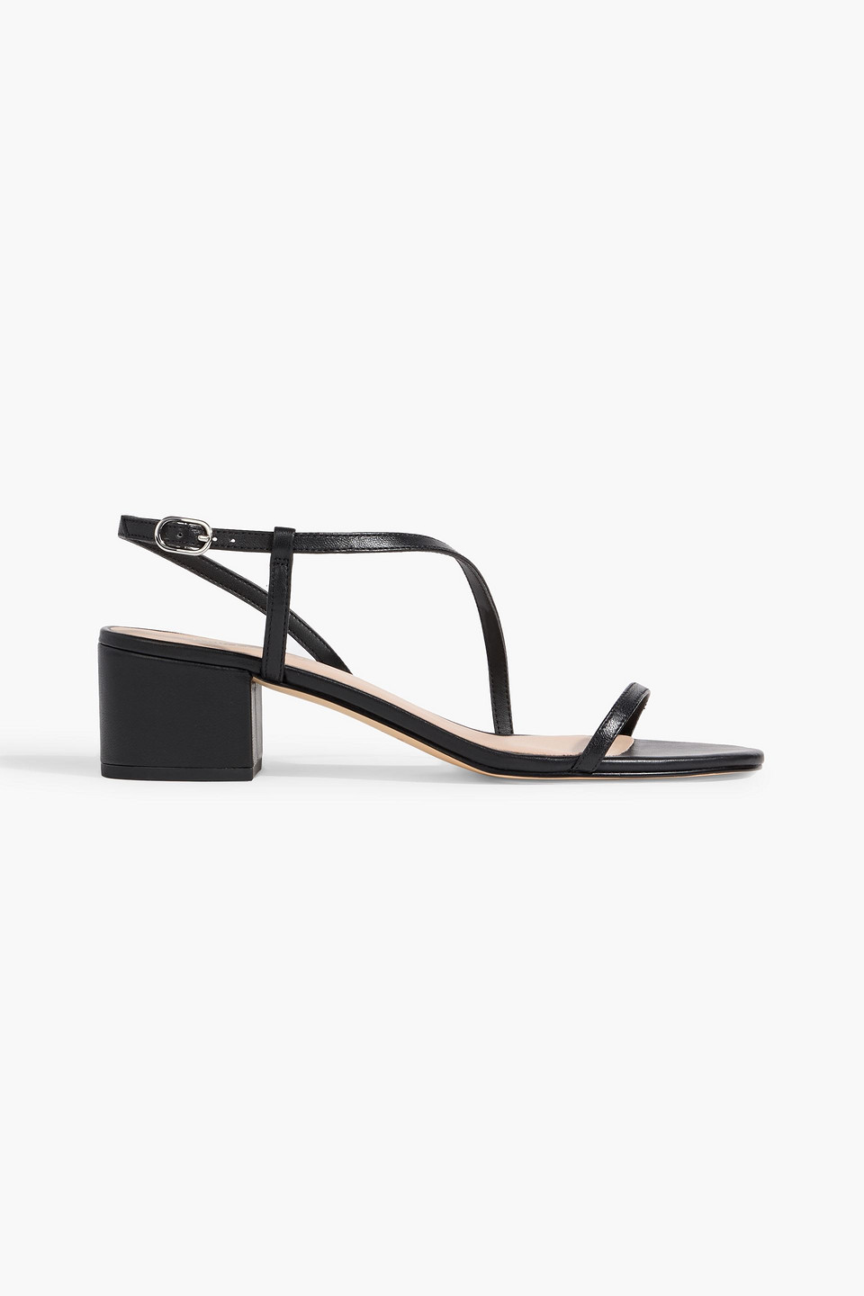 Stuart Weitzman Aliza 50 Leather Slingback Sandals In Black