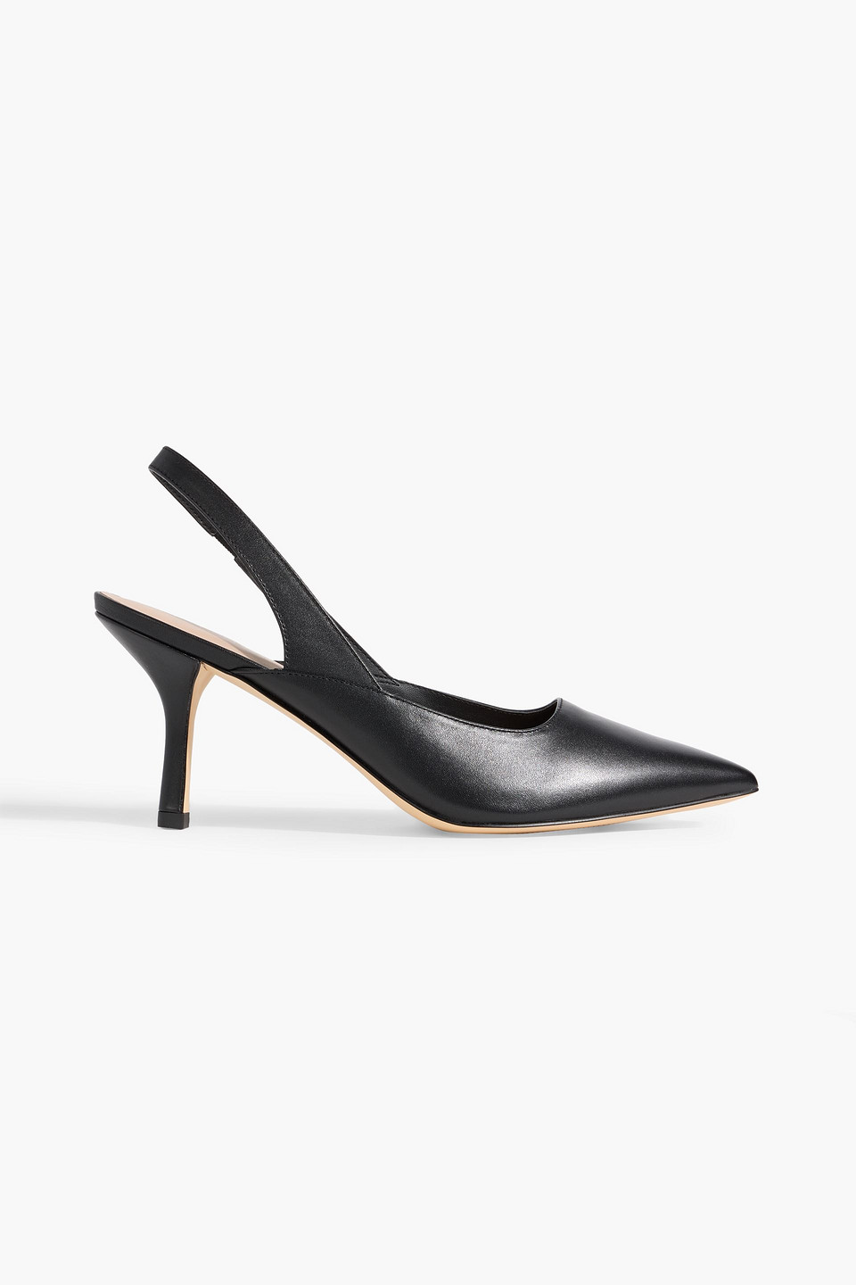 Stuart Weitzman Zuri 75 Leather Slingback Pumps In Black