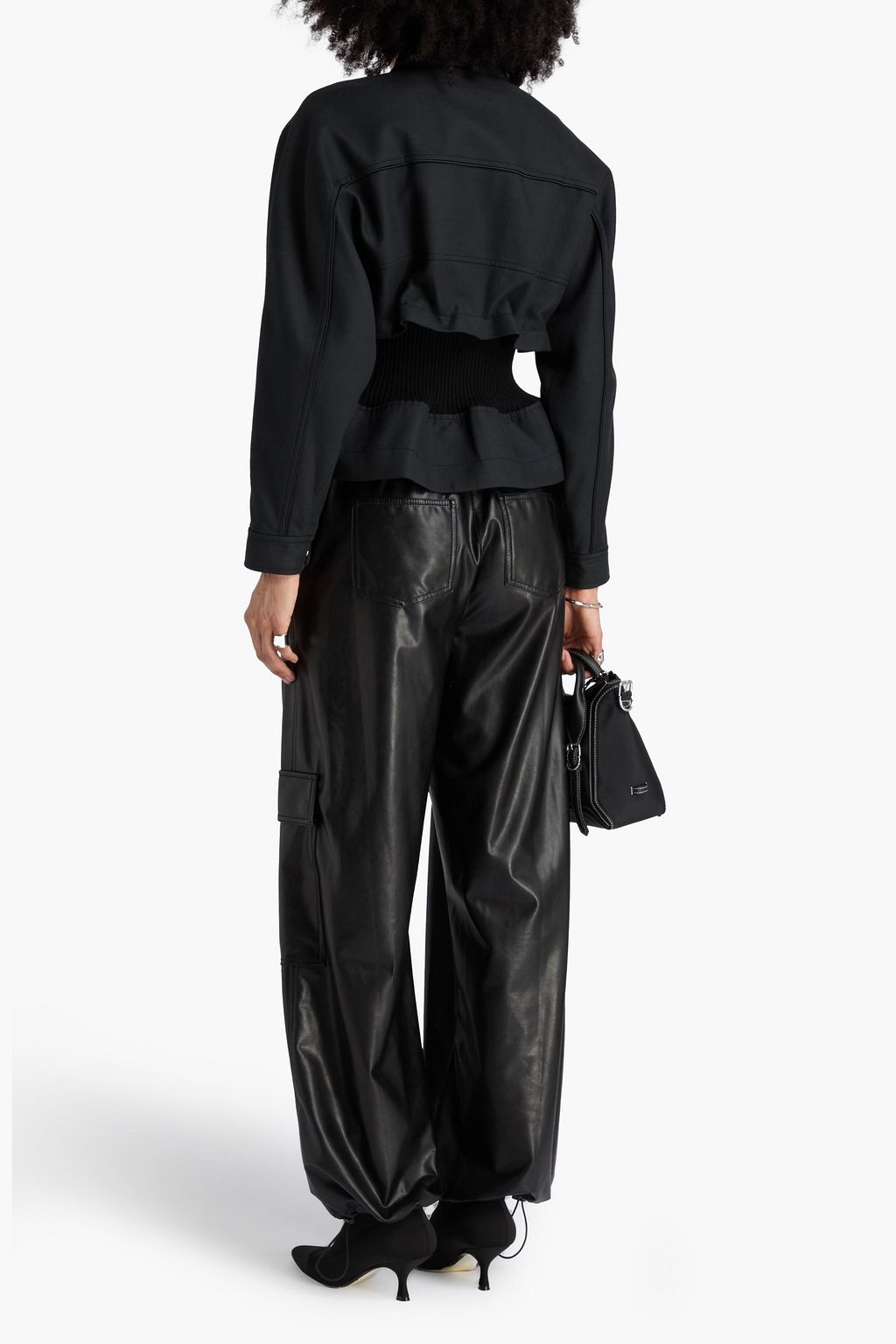 3.1 PHILLIP LIM جاكيت من التويل ومزيج من القطن بتصميم مضلّع