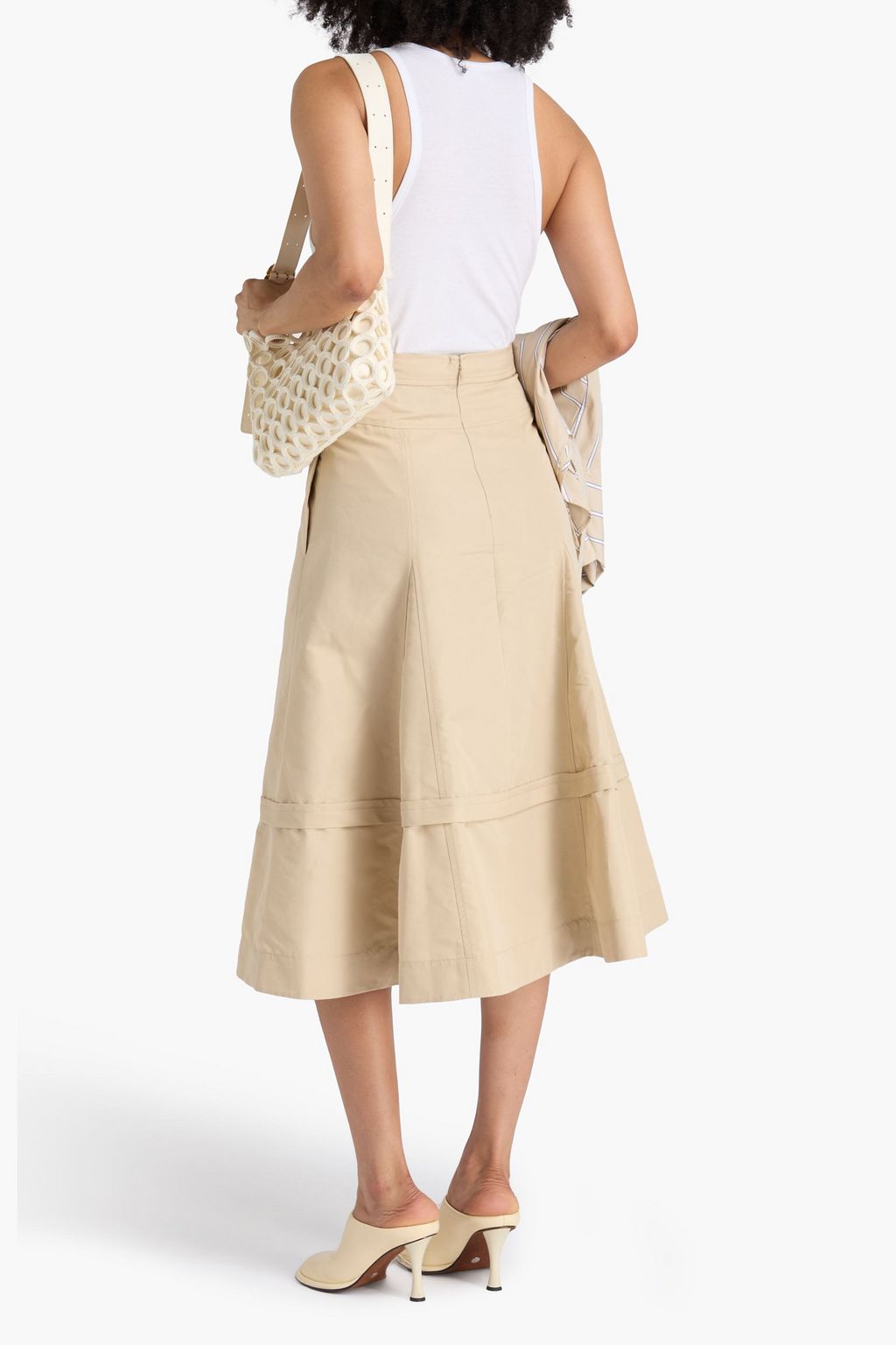 3.1 PHILLIP LIM Midirock aus Faille aus einer Baumwollmischung mit Gürtel