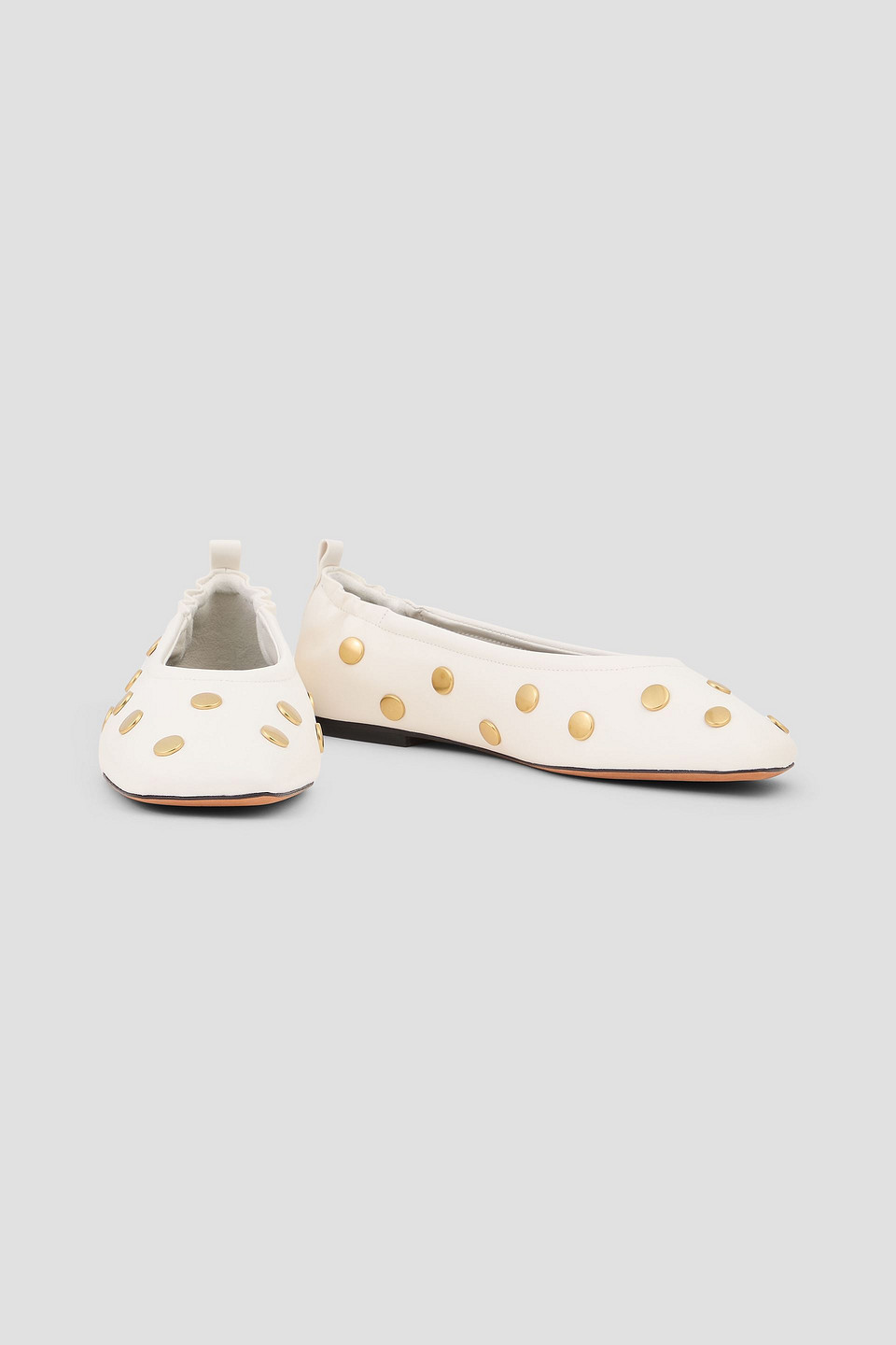 3.1 Phillip Lim Id Studded Leather Ballet Flats In White