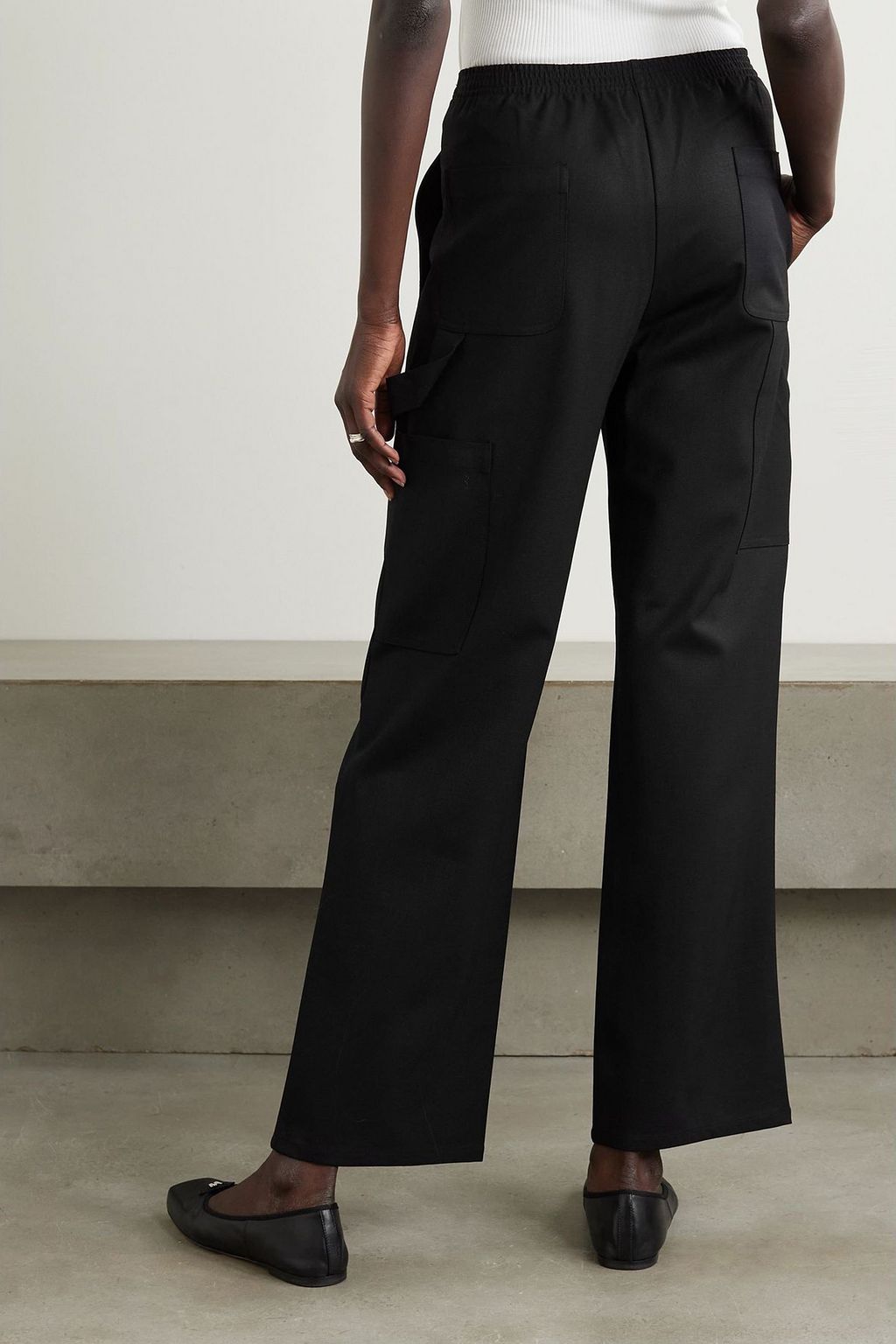 LESET ウール混ツイル ストレートパンツ