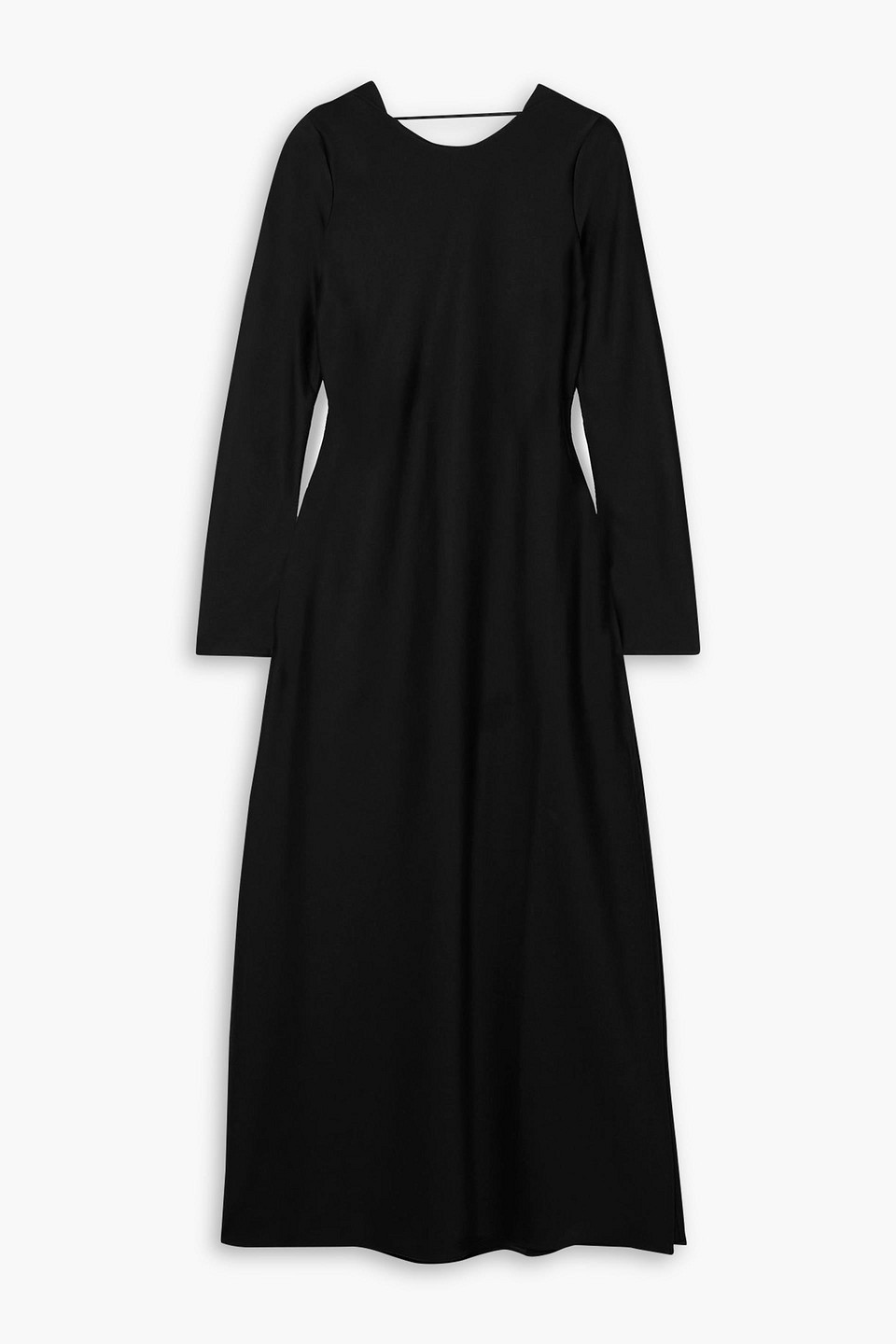 Leset Barb Backless Satin Maxi Dress In Black