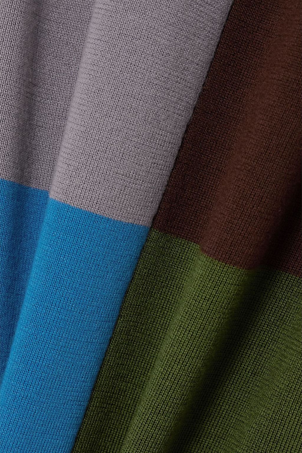 ZANKOV Lyndsey Midikleid aus Wolle in Colour-Block-Optik