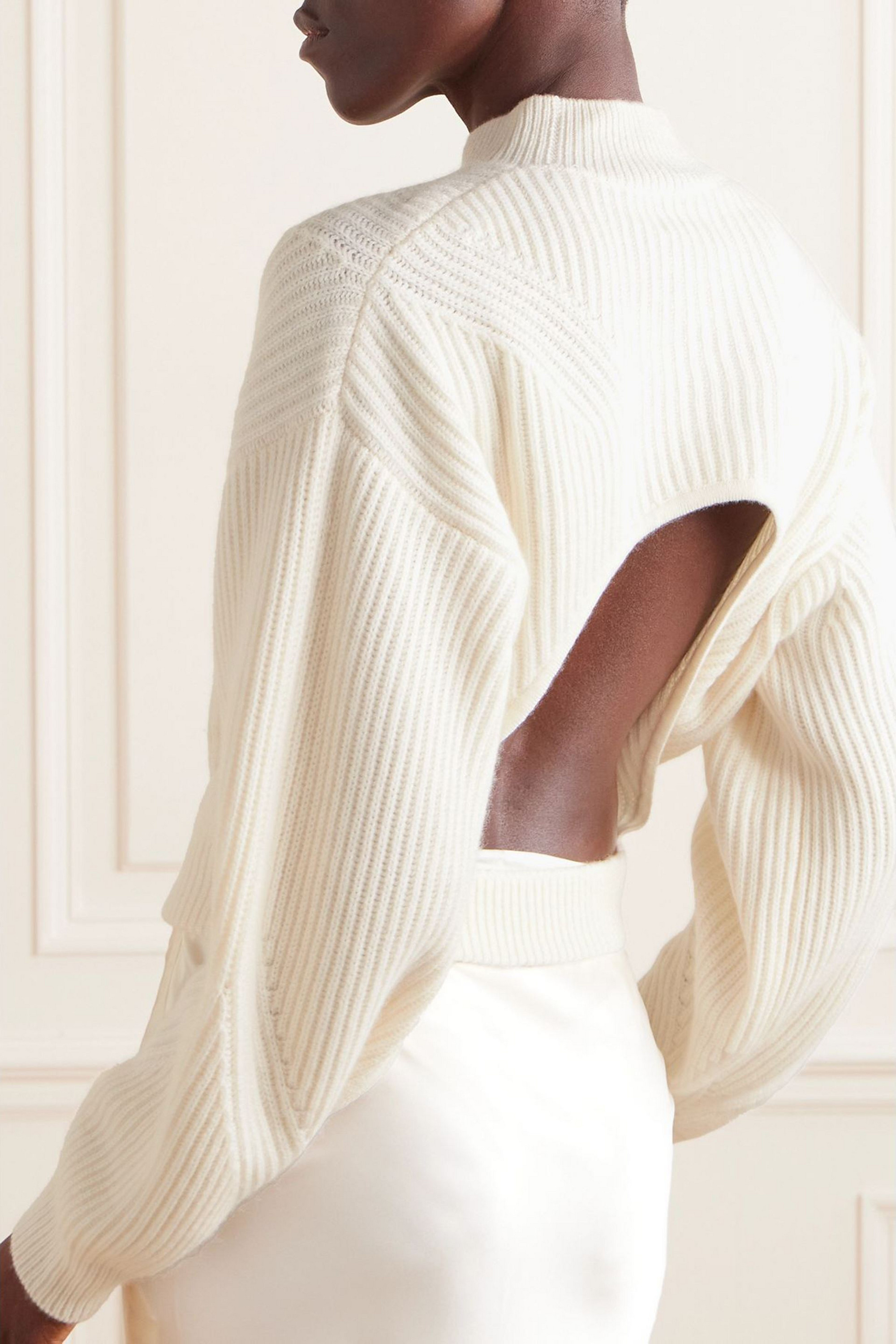 Le Kasha Merida open-back ribbed cashmere sweater