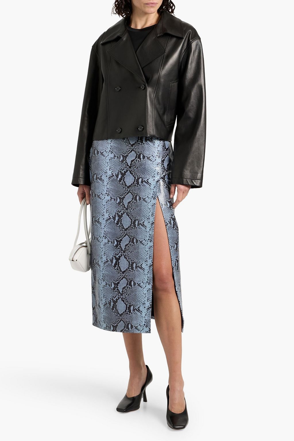 THEORY Double-breasted leather jacket