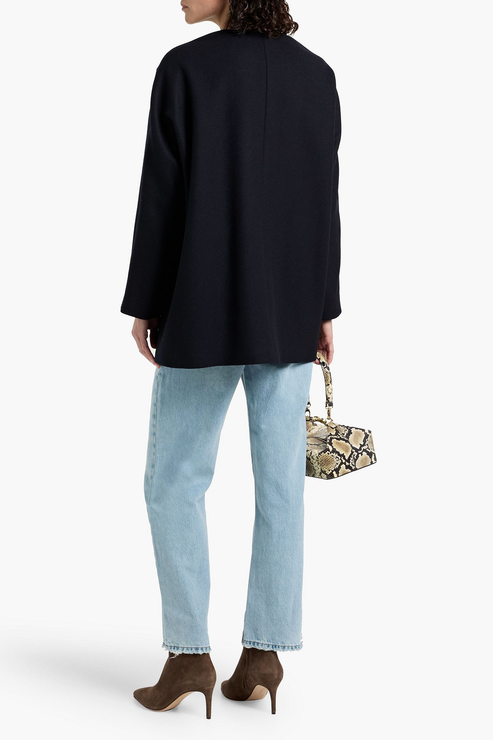 Theory Wool-blend Felt Coat In Blue