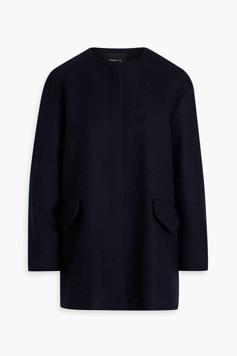 Theory Wool-blend Felt Coat In Blue
