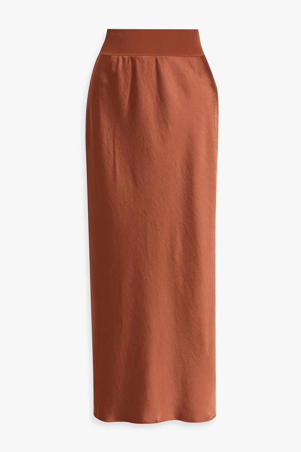 Theory Satin Maxi Skirt In Brown