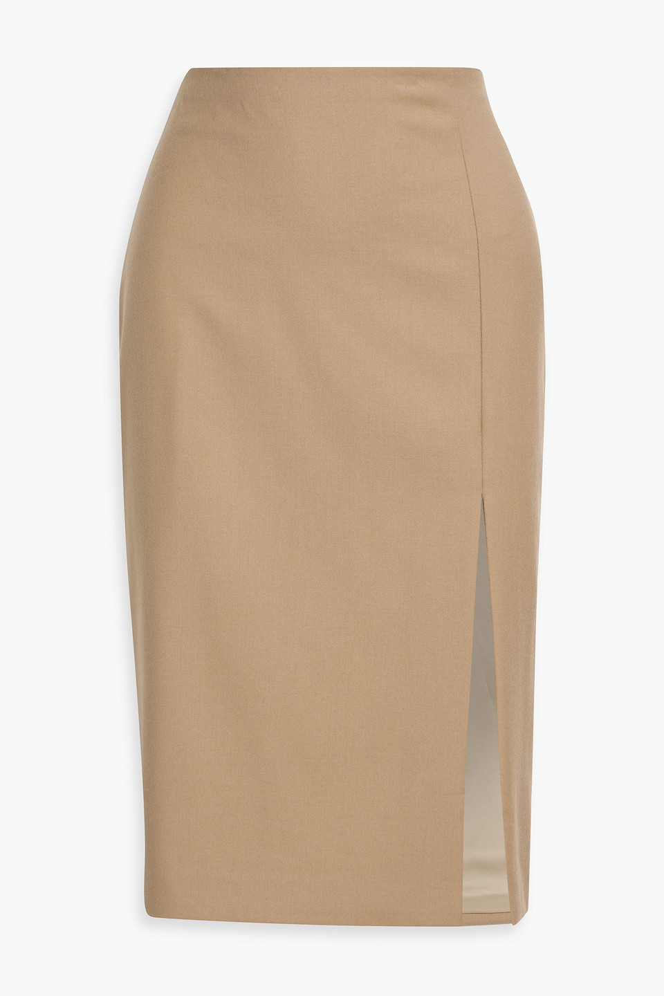 Theory Wool-twill Skirt In Brown