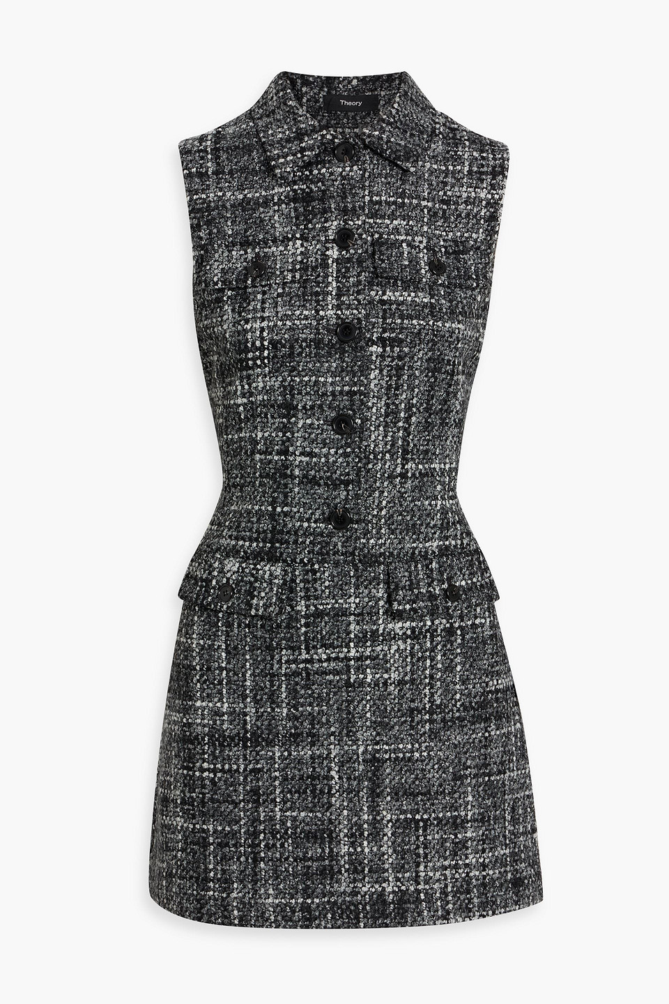 Theory Tweed Mini Dress In Gray