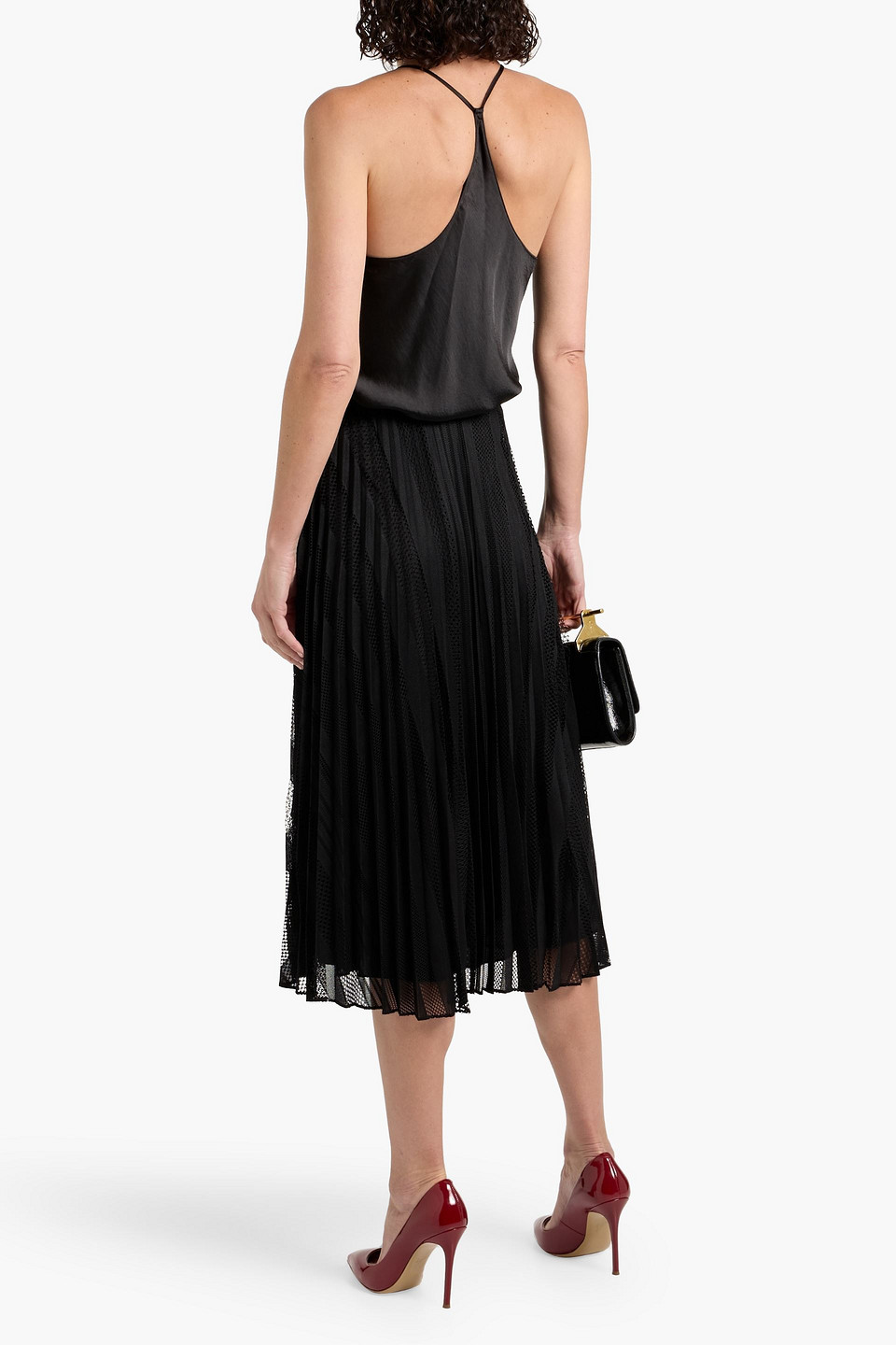 Theory Draped Satin Camisole In Black