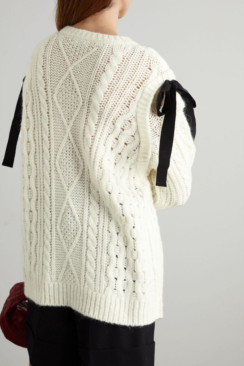 REDVALENTINO Maglia Oversized-Zopfstrickpullover mit Schleifen