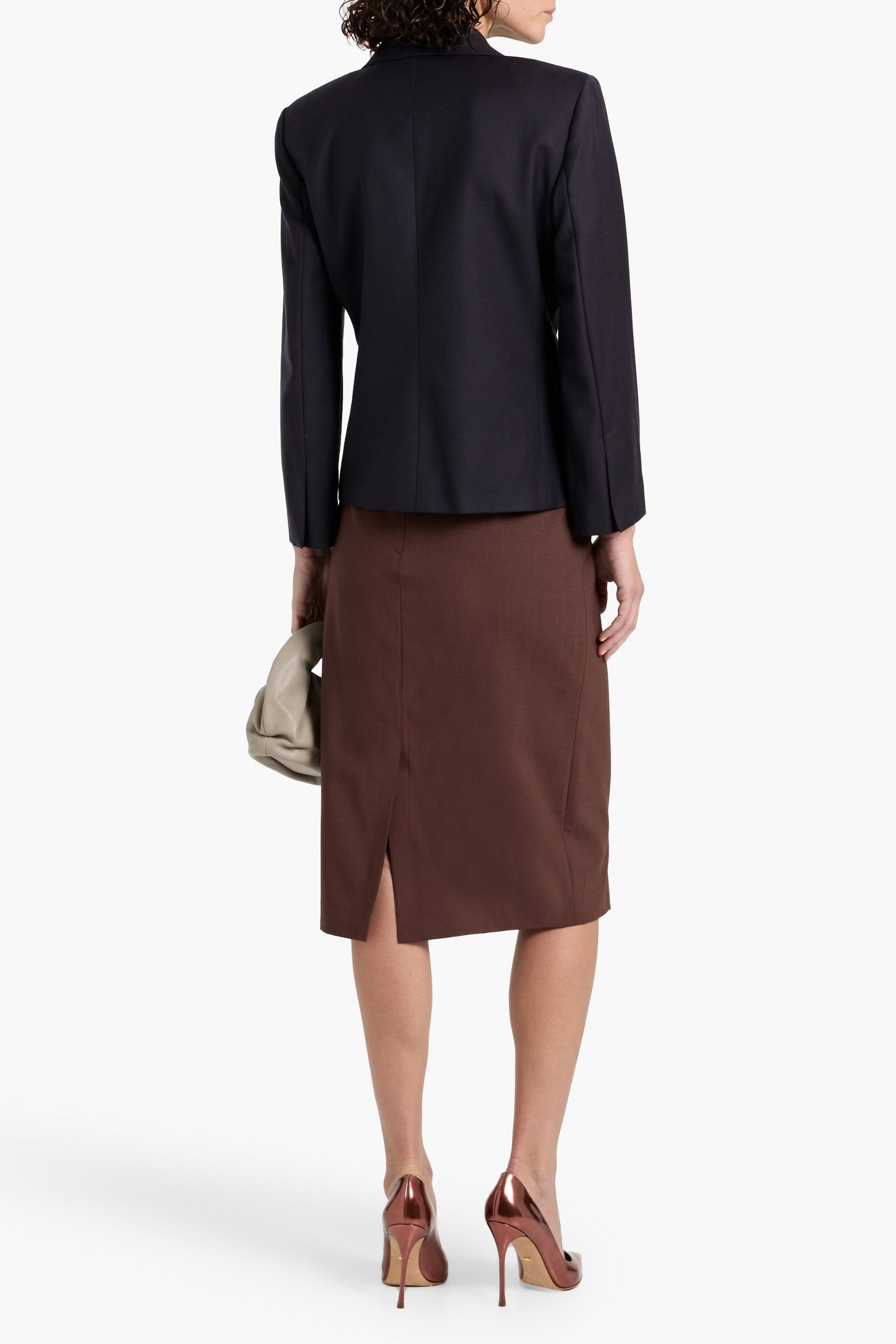 Theory Wool-blend pencil skirt
