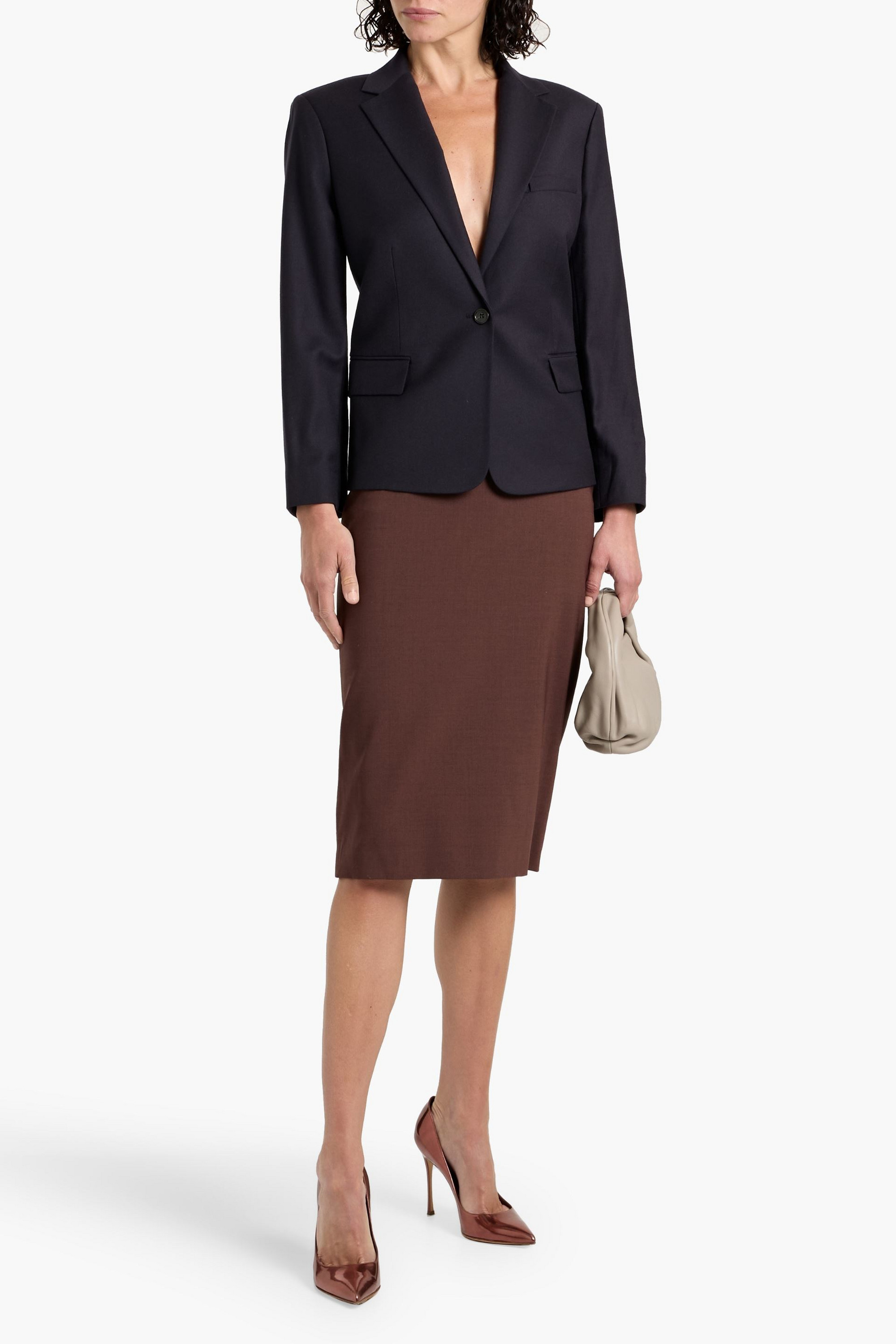 Theory Wool-blend pencil skirt