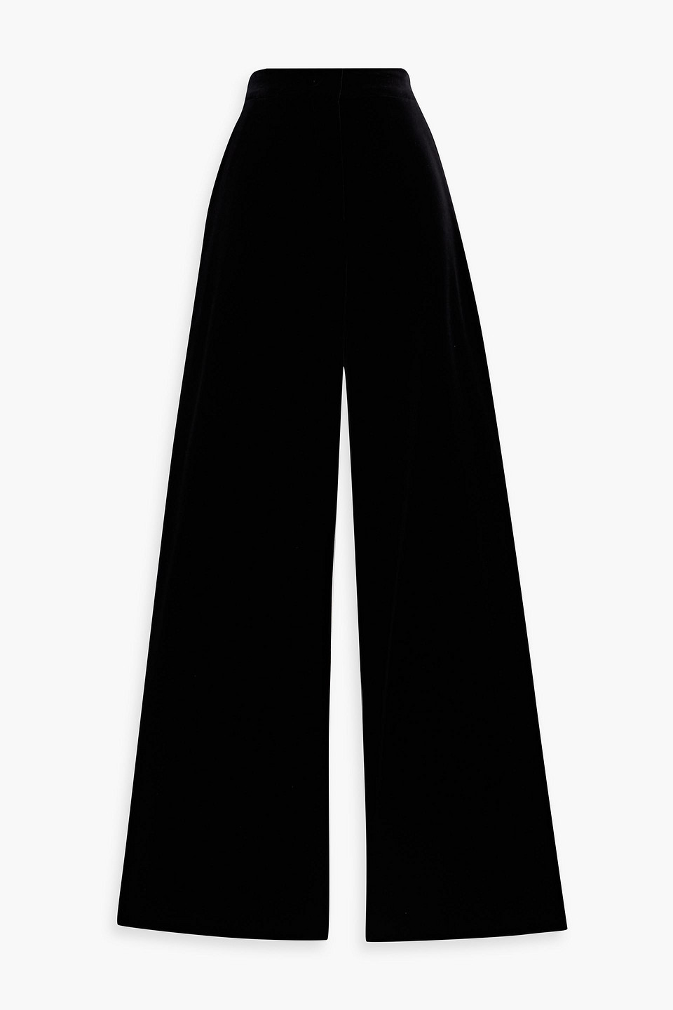 Max Mara Cotton-blend Velvet Wide-leg Pants In Black