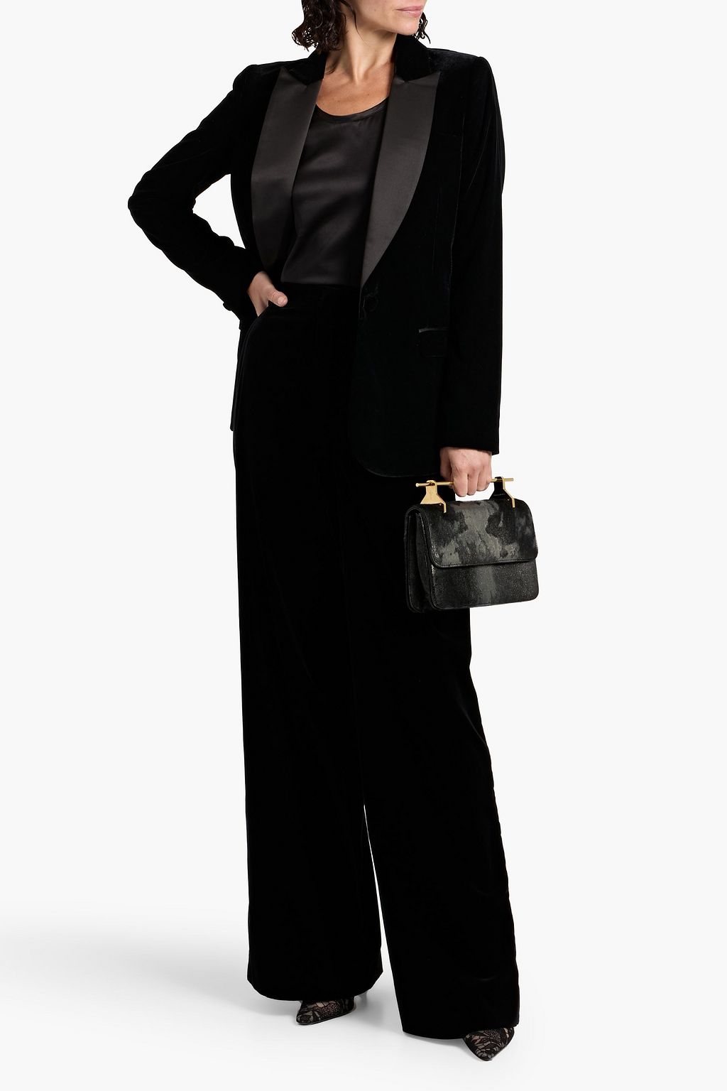 MAX MARA Cotton-blend velvet wide-leg pants