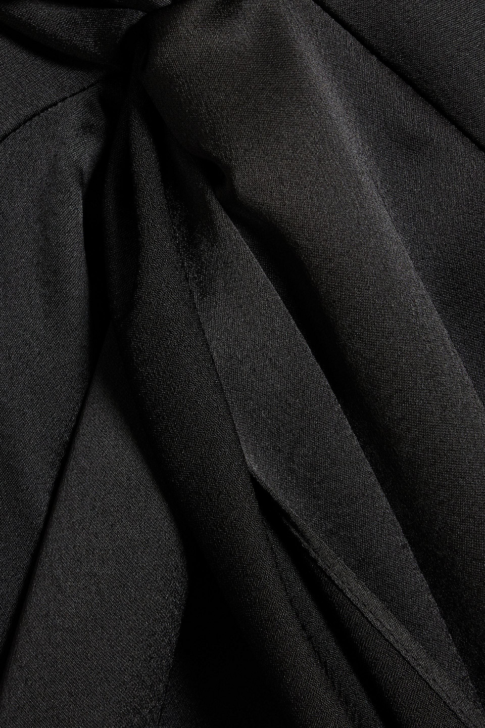 Theory Twisted Satin Midi Dress In Black