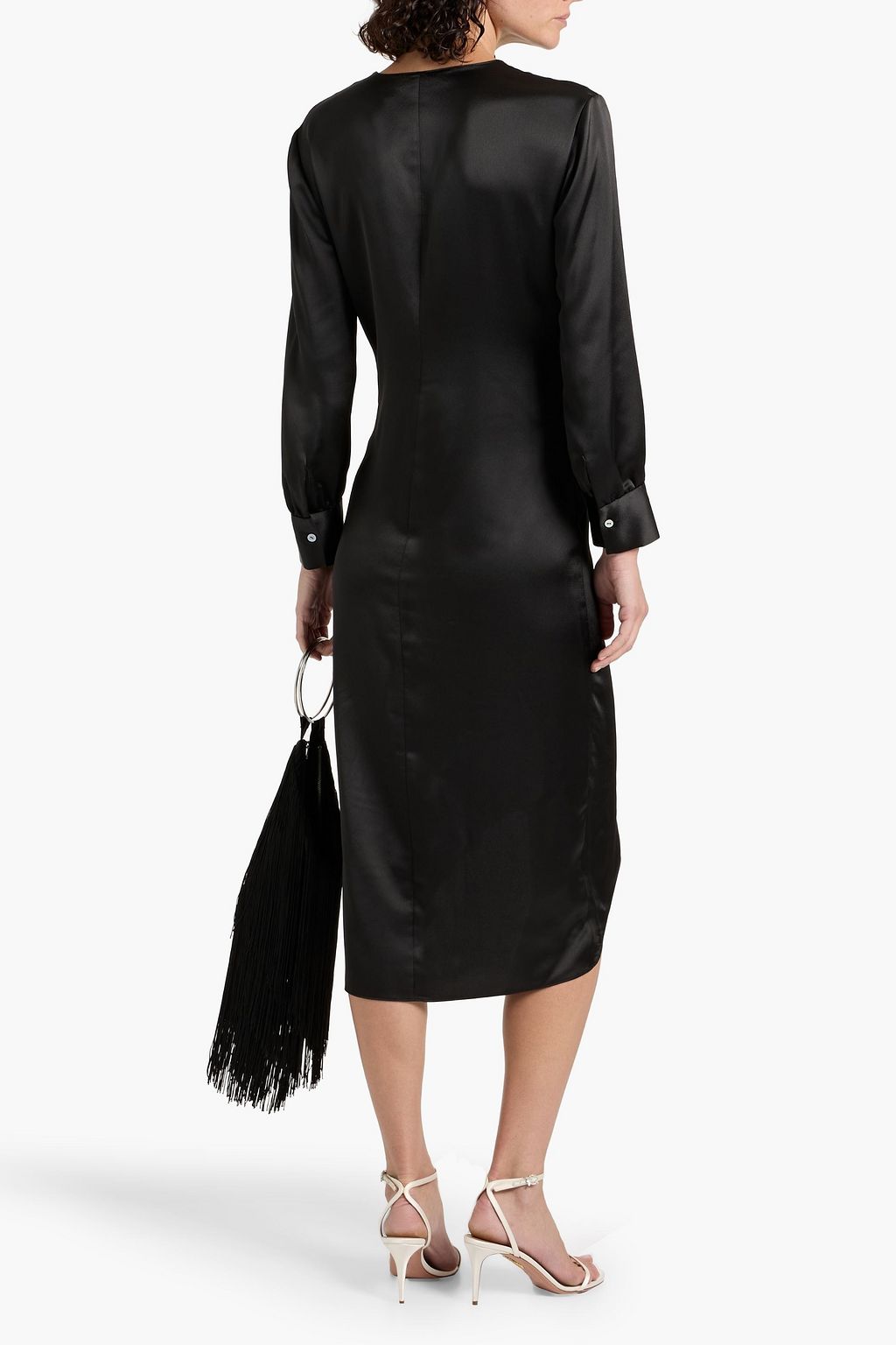 THEORY Twisted satin midi dress