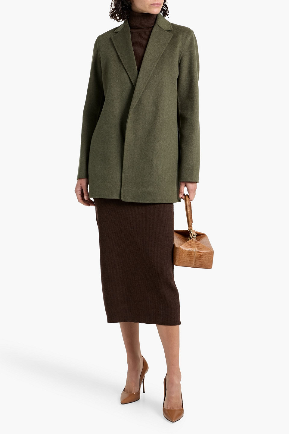 Theory Wool And Cashmere-blend Felt Blazer In Gray