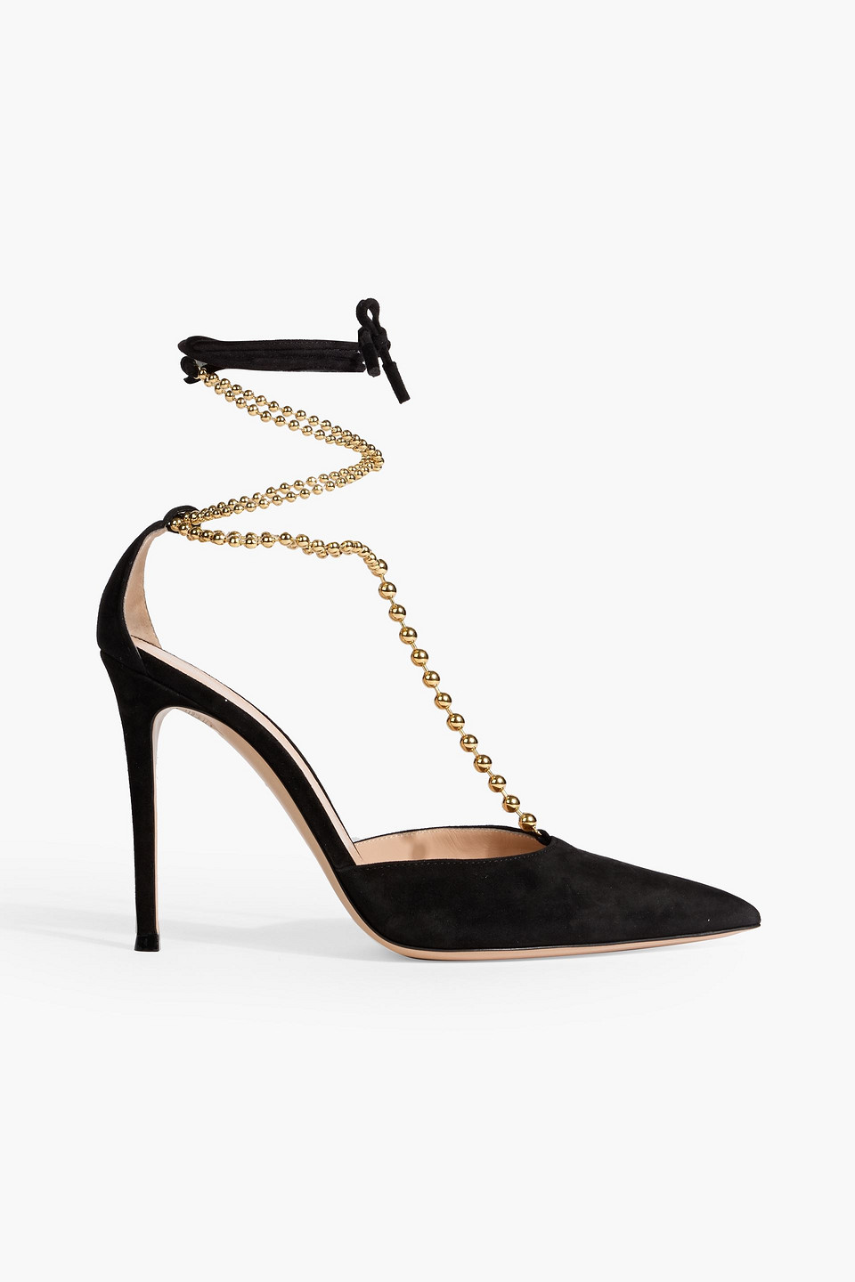 Soleil d'Orsay bead-embellished suede pumps