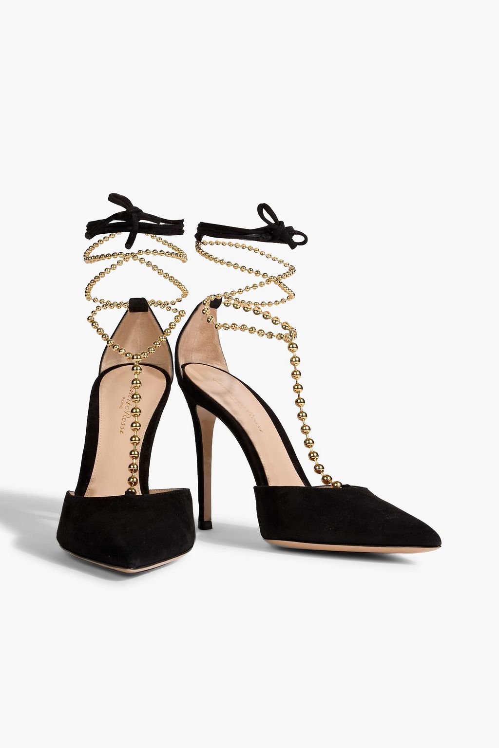 GIANVITO ROSSI Soleil d'Orsay bead-embellished suede pumps
