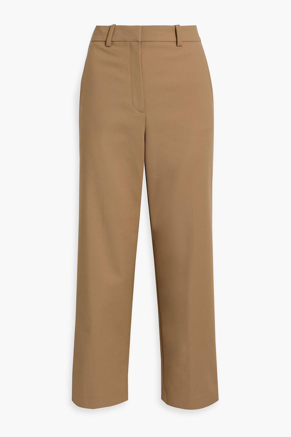 Theory Crepe Straight-leg Pants In Sand