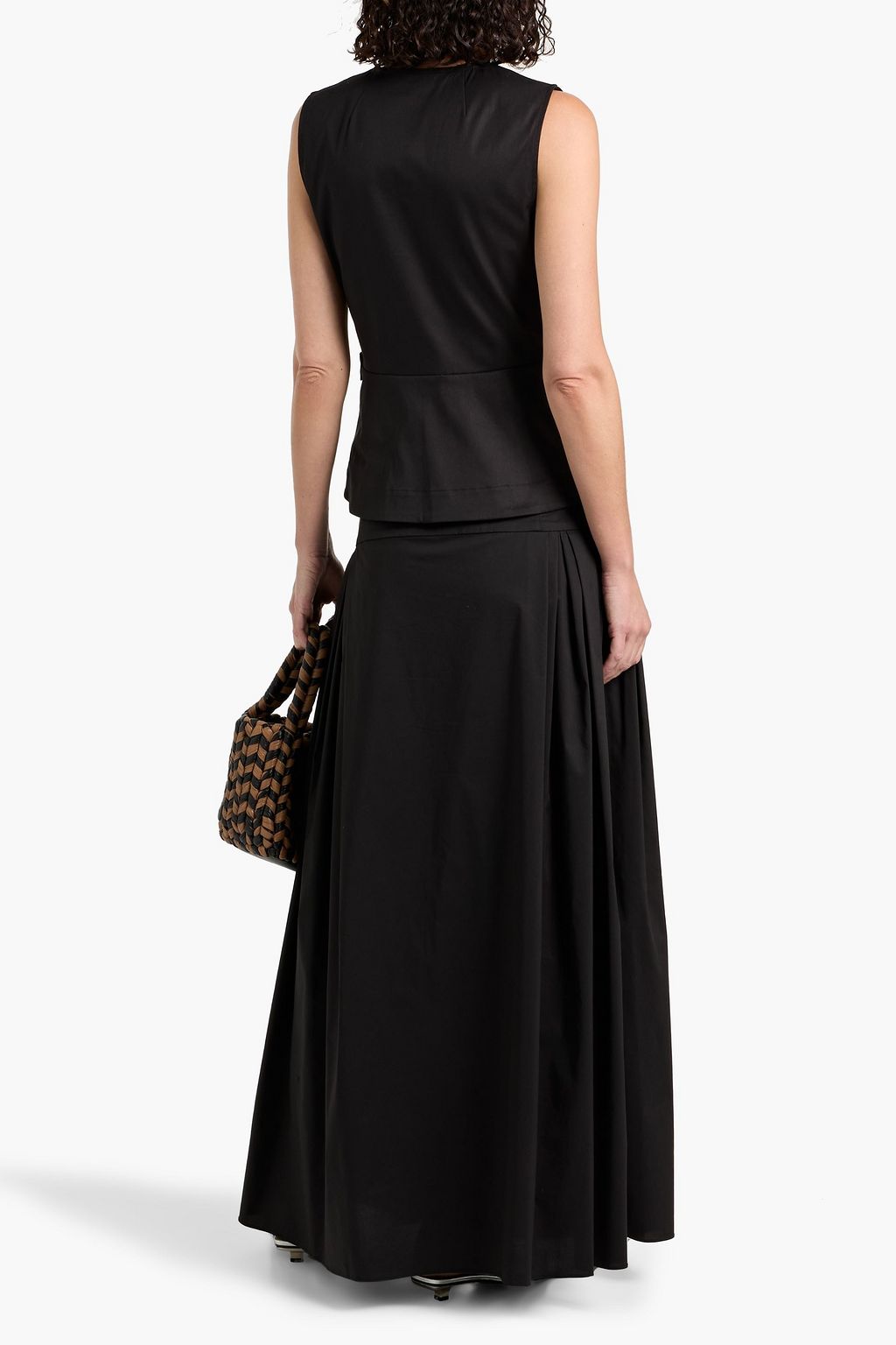 THEORY Cotton-blend twill wrap top