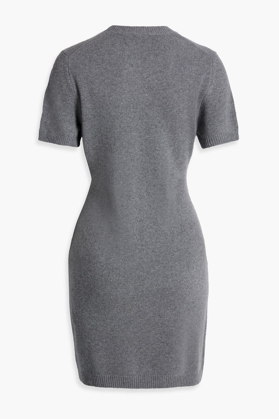Theory Crewneck Felted Wool-cashmere Mini Sweater Dress In Gray